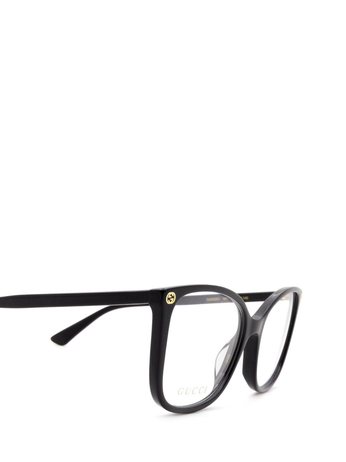 Shop Gucci Square Frame Glasses In 001 Black Black Transpare