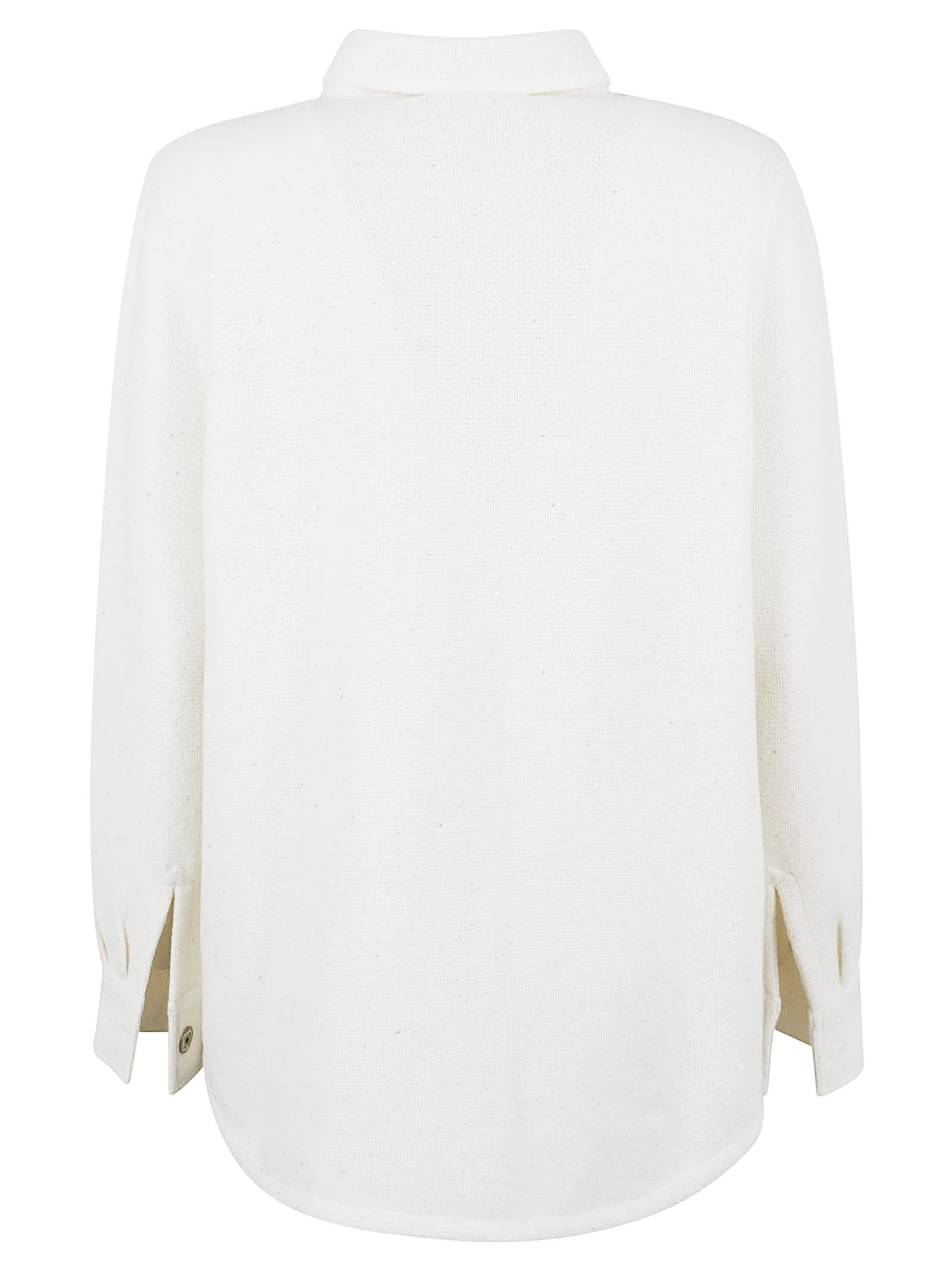 Shop Bruno Manetti Buttoned Pocket Oversized Jacket In White