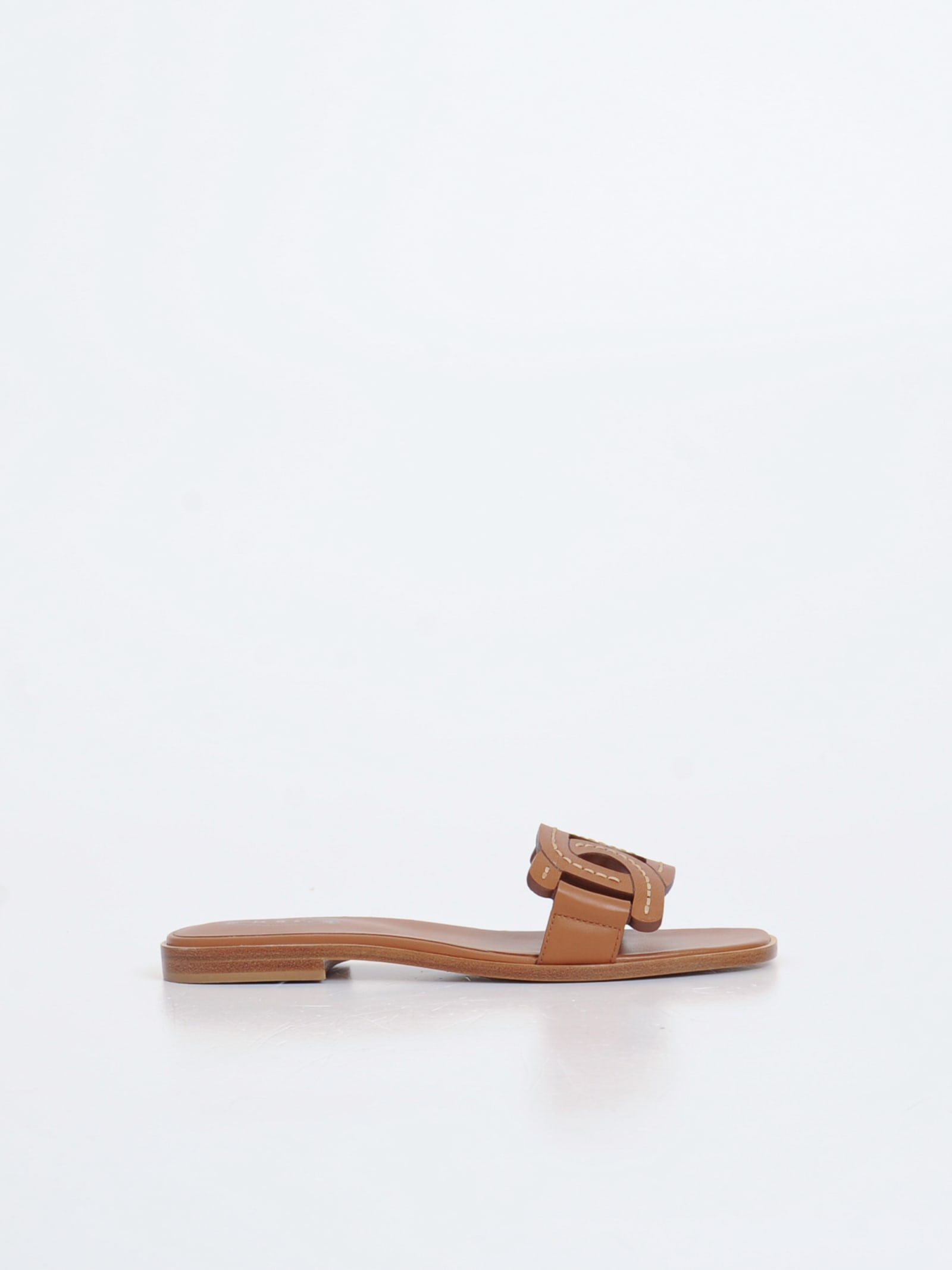 Tod's Kate Chain Detail Slide Sandal In Cuoio