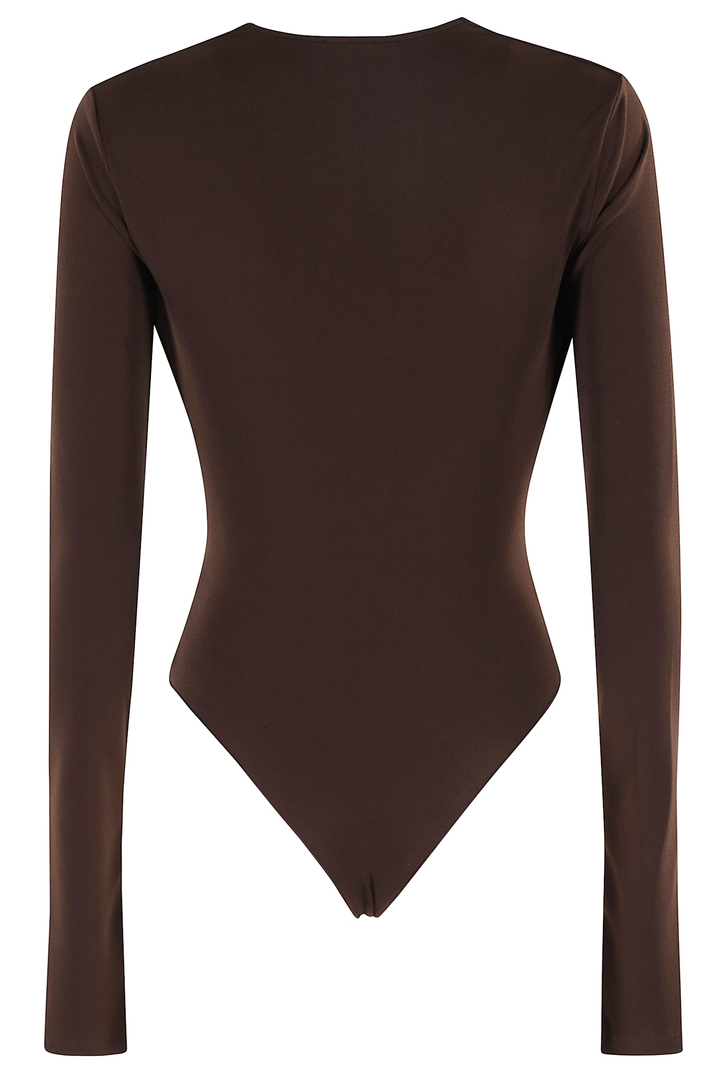 The Andamane Zelda Bodysuit Deep Vneck Bodysuit In Brown