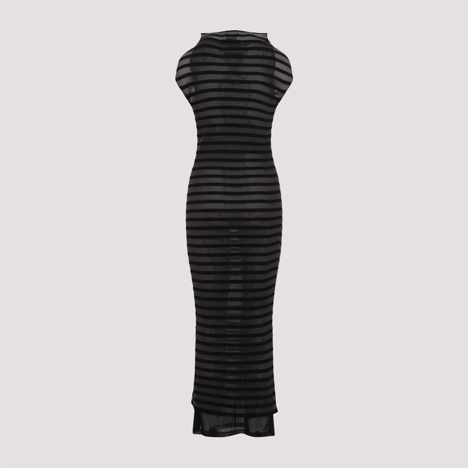 Shop Jean Paul Gaultier Mariniere Stripes Long Dress In Black