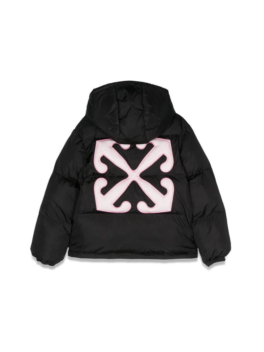Off-white Logo-patch Padded Jacket In Black