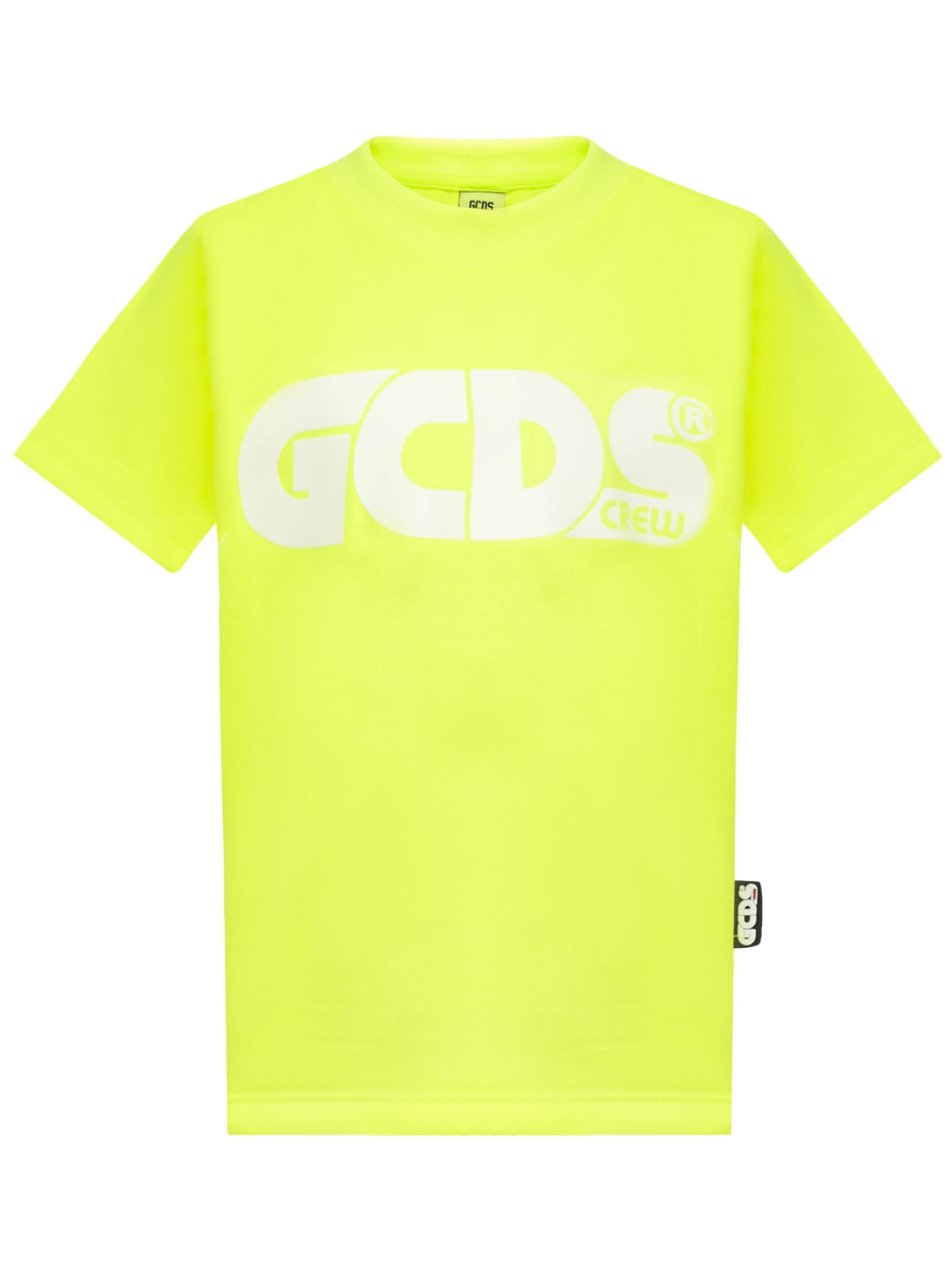 Gcds Mini Fluo Yellow Teen T-shirt In Giallo Fluo