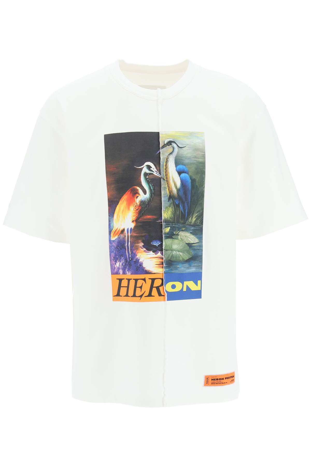 HERON PRESTON Split Herons Print T-shirt