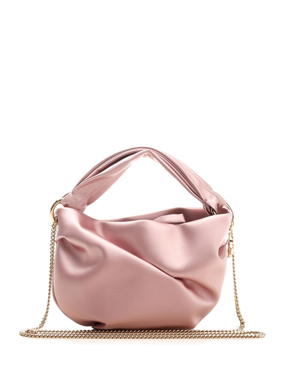 Shop Jimmy Choo Bonnie Satin Hand Bag In Rose