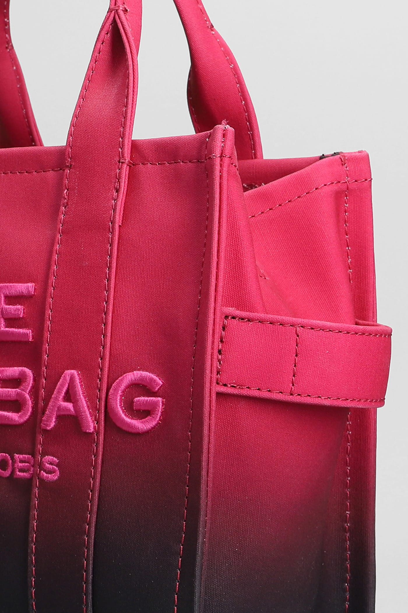 Shop Marc Jacobs The Small Tote Tote In Fuxia Cotton