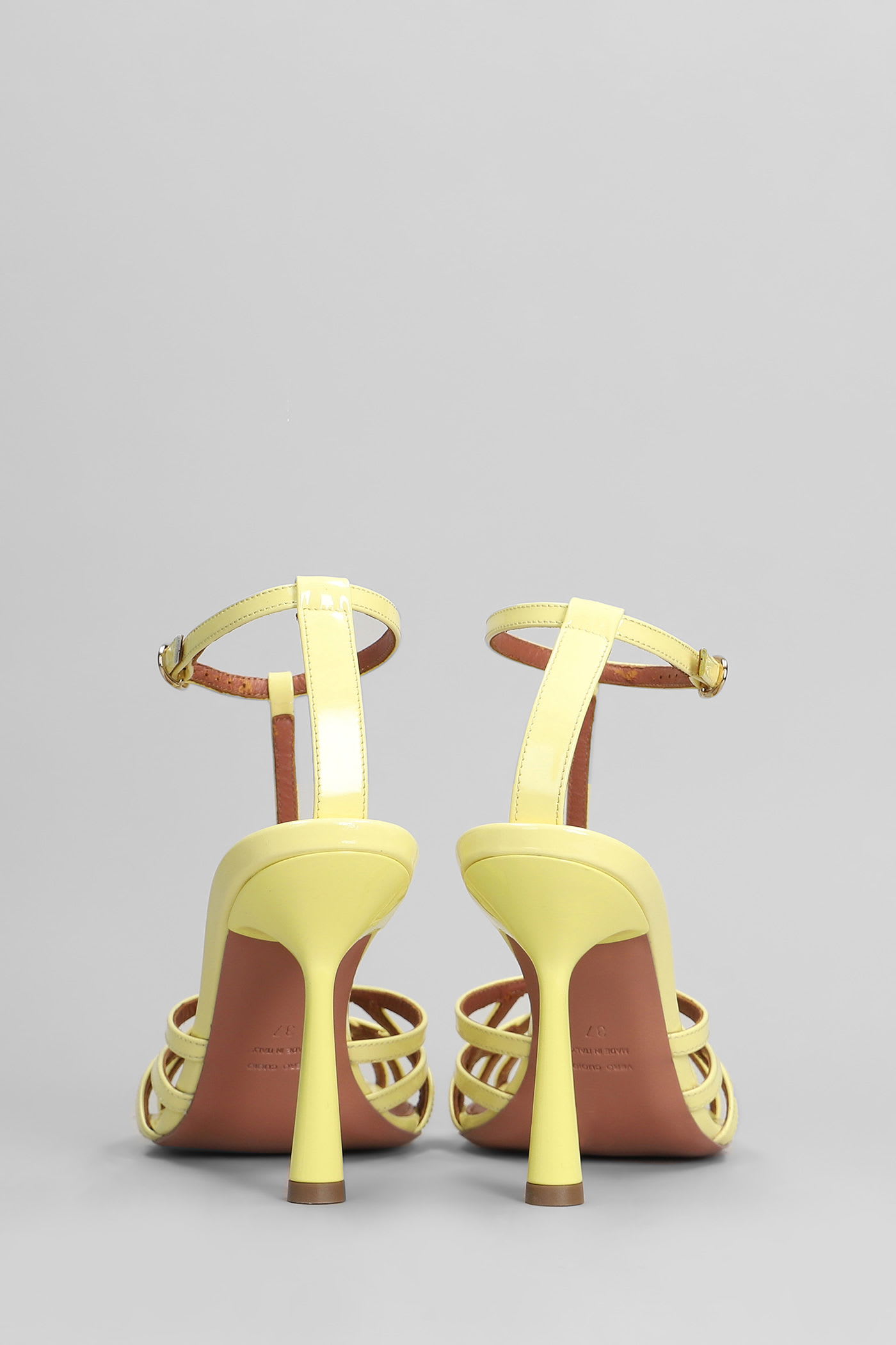 Aldo Castagna Lidia Sandals In Yellow Patent Leather In Yellow