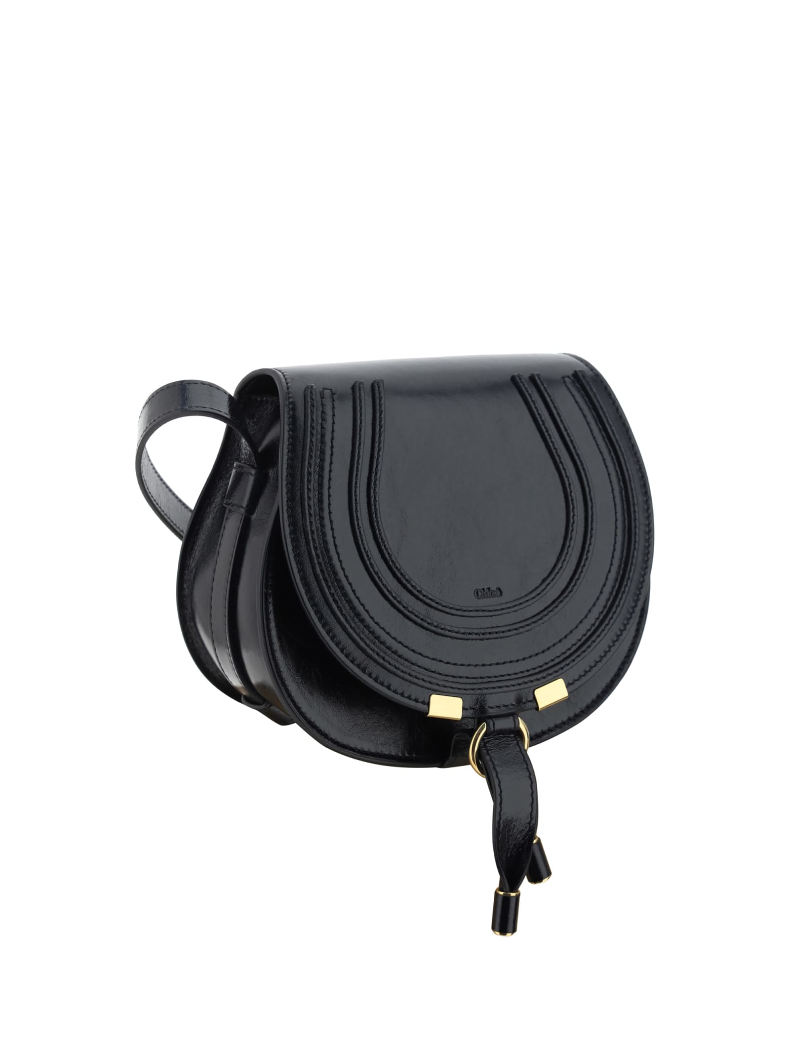 Shop Chloé Small Marcie Shoulder Bag In Black