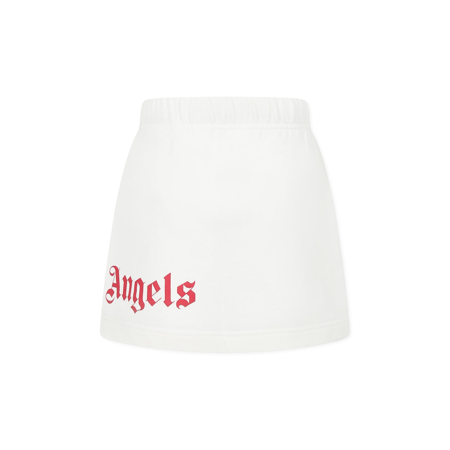 Palm Angels Ivory Skirt For Girl With Logo In Ivory