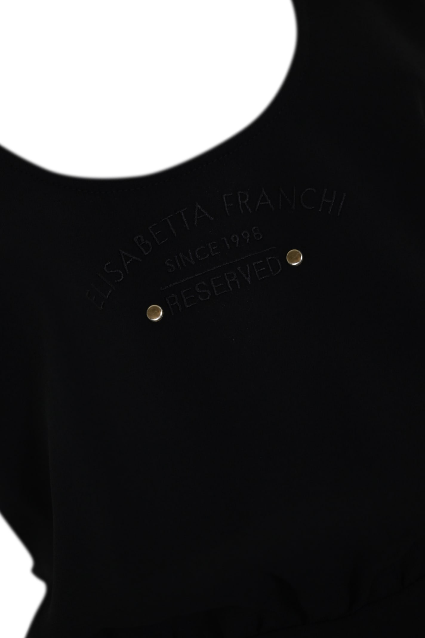 Shop Elisabetta Franchi Crepe Jumpsuit With Logo Print In Nero