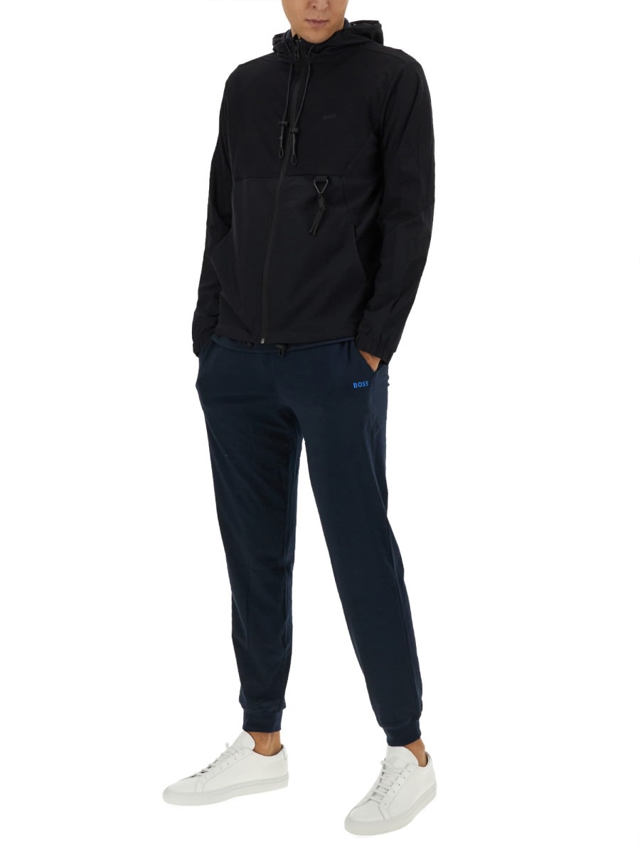 Shop Hugo Boss Technical Fabric Sweatshirt In Black