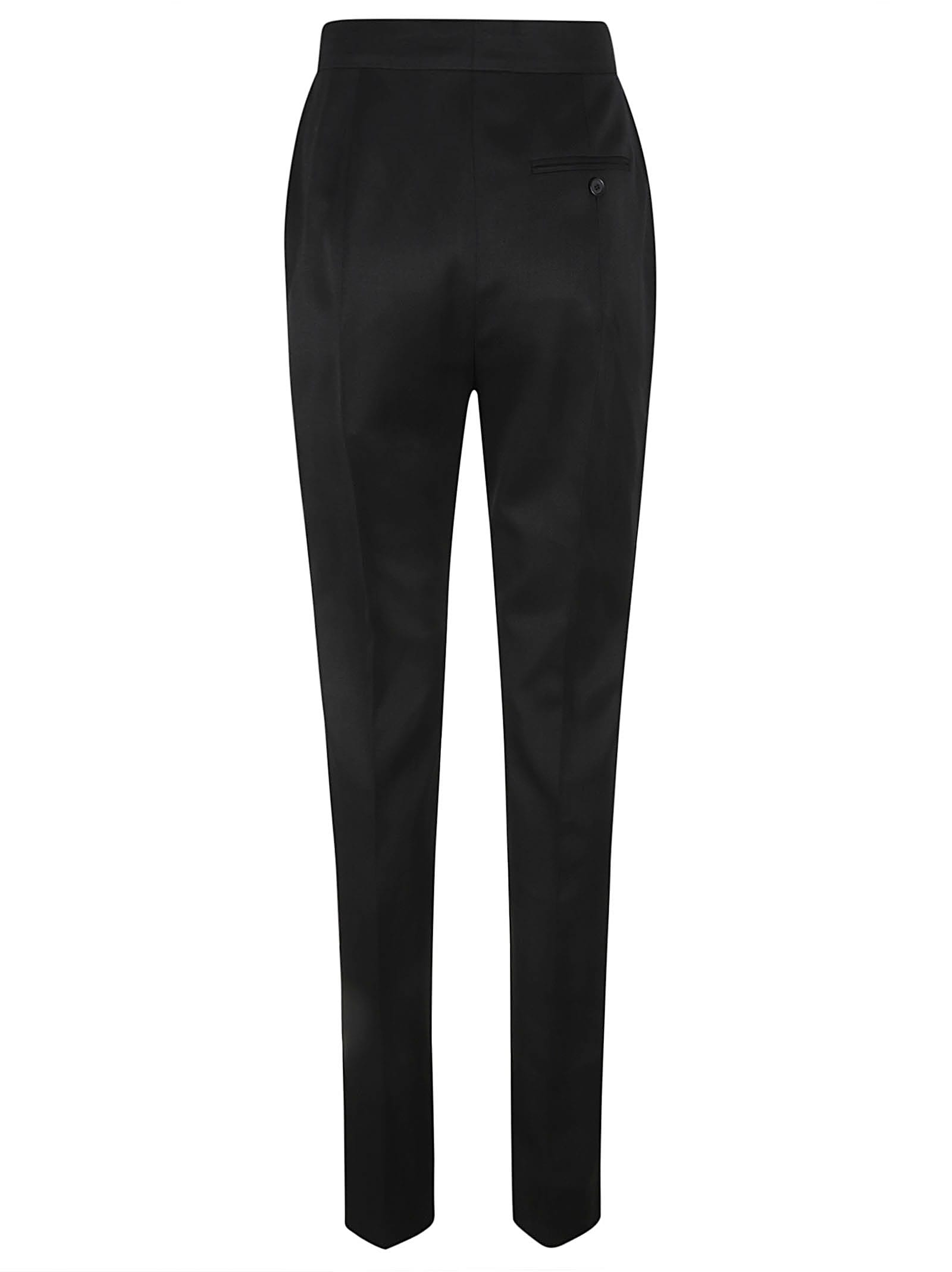 Shop Alexander Mcqueen Zip Applique Regular Plain Trousers In Black