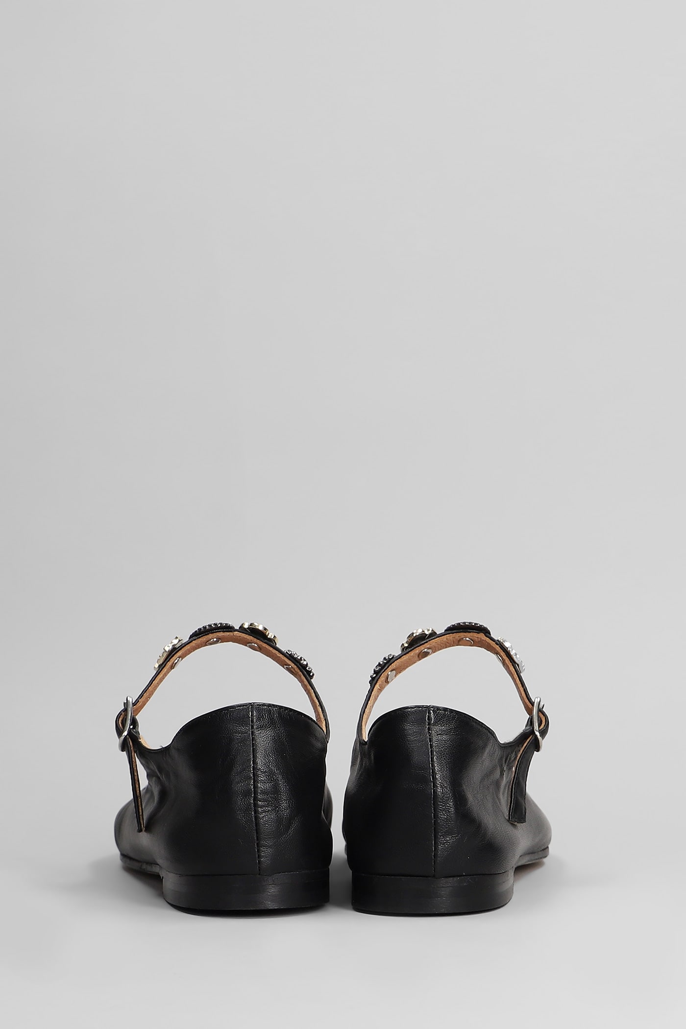 Anniel Leather Ballerina Shoes In Black