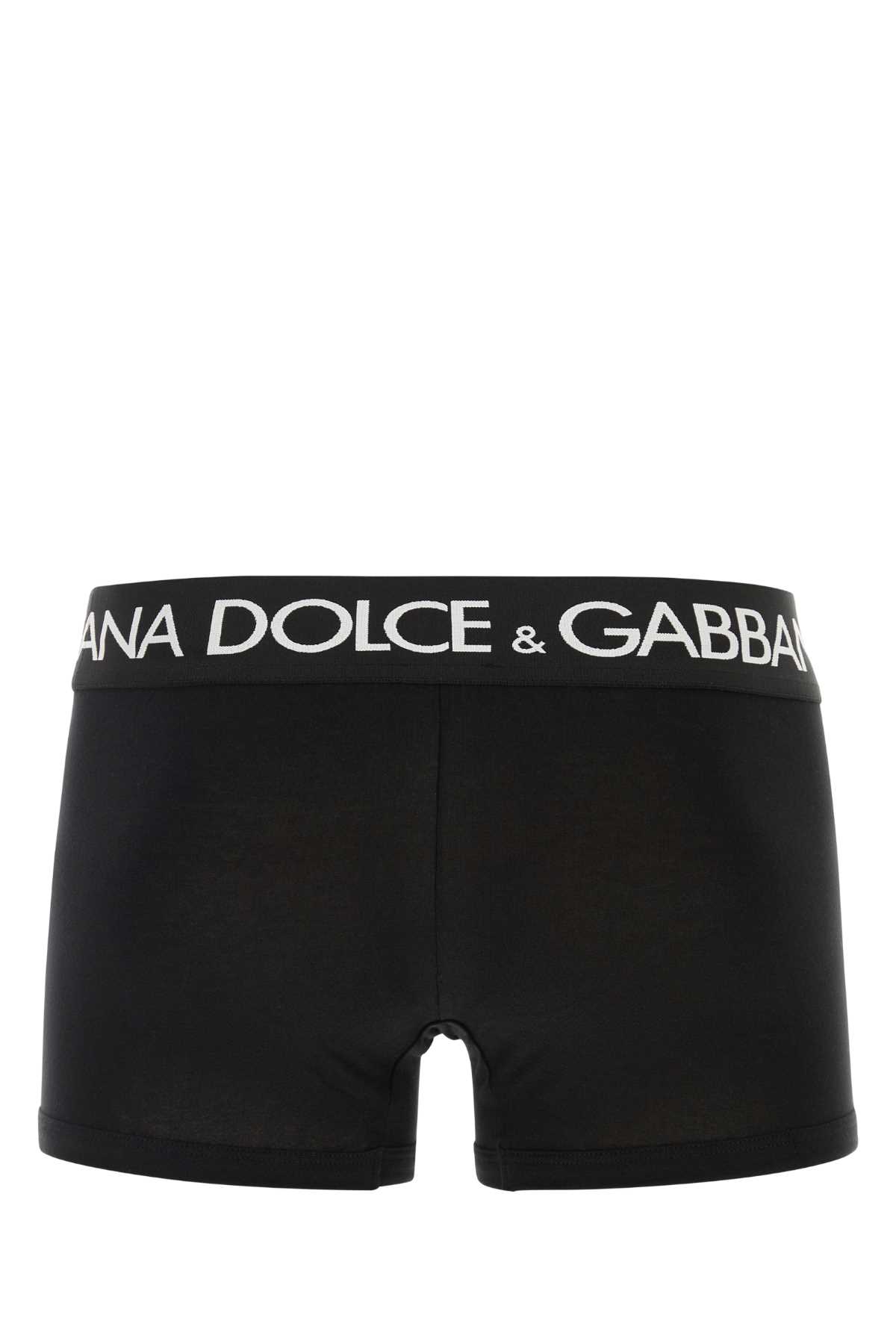 Shop Dolce & Gabbana Black Stretch Cotton Boxer Set In Nero