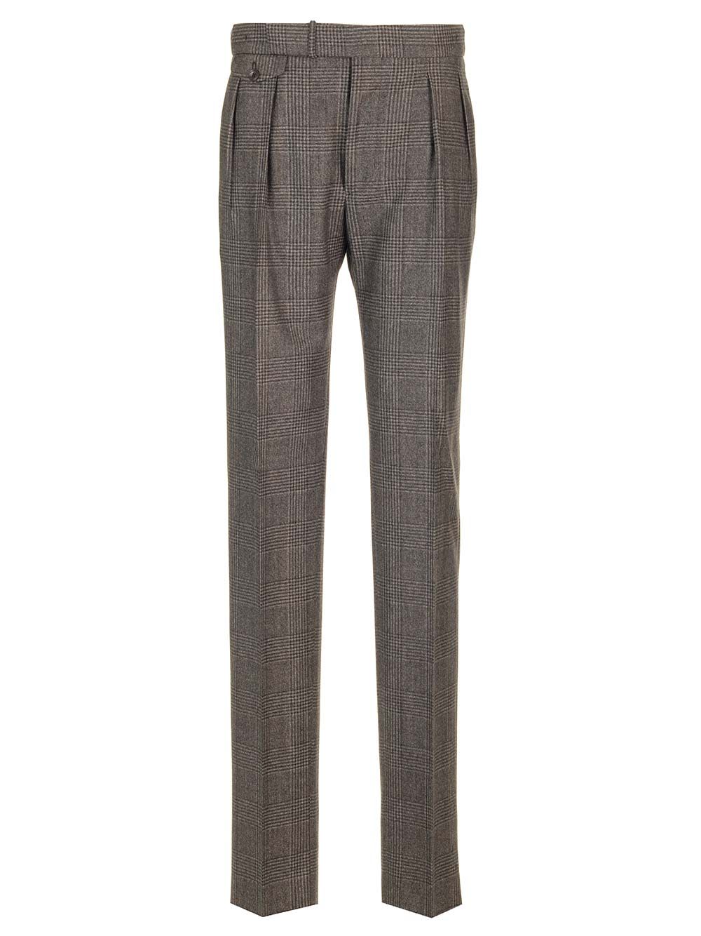 Shop Tagliatore Tweed Trousers In Brown