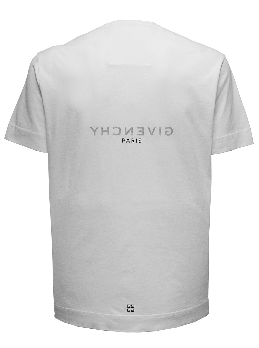 Shop Givenchy Mans White Cotton T-shirt With Logo Print