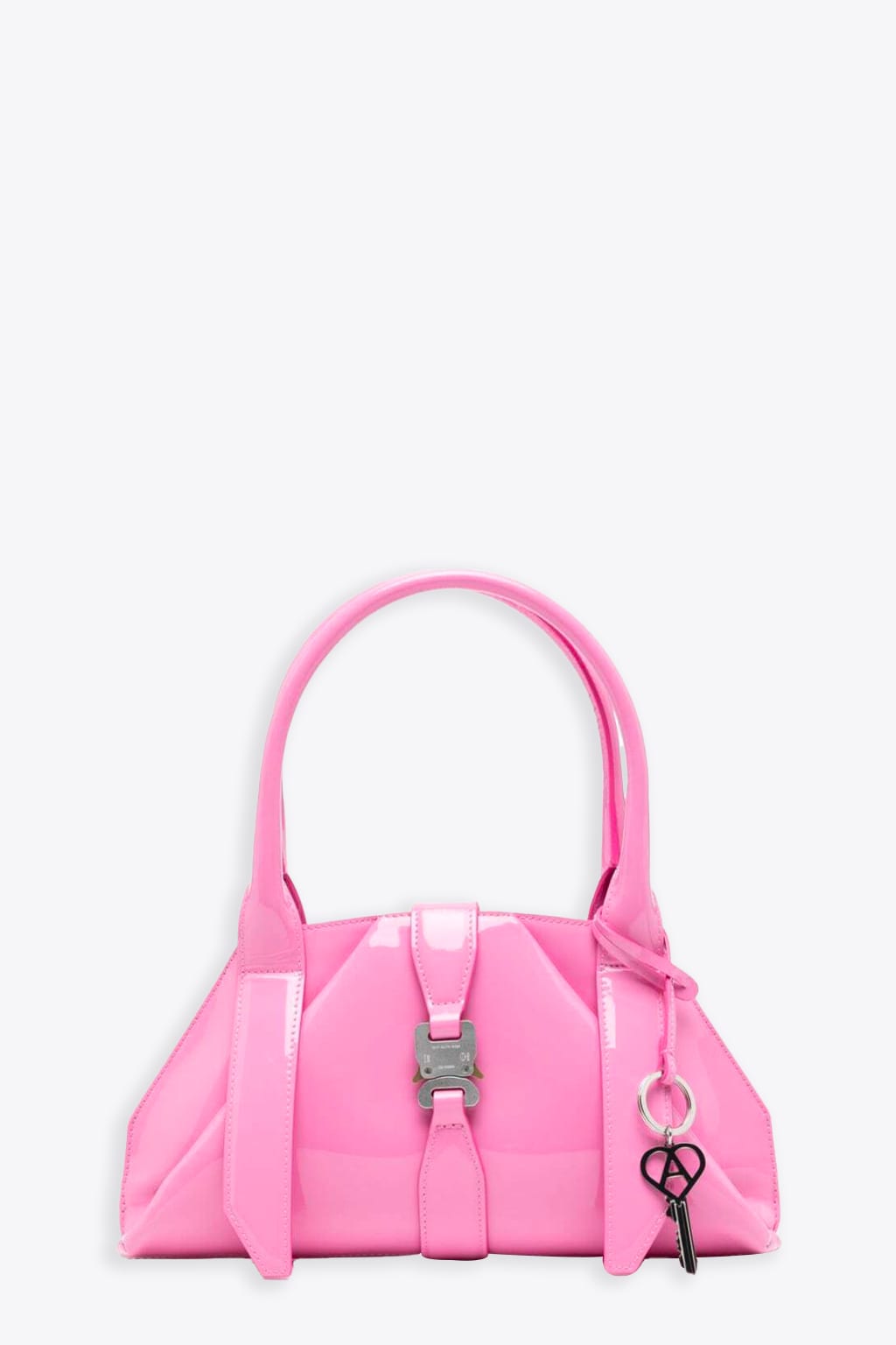 1017 ALYX 9SM Alba Bag With Charm Pink patent bag with metal charm - Alba bag with charm