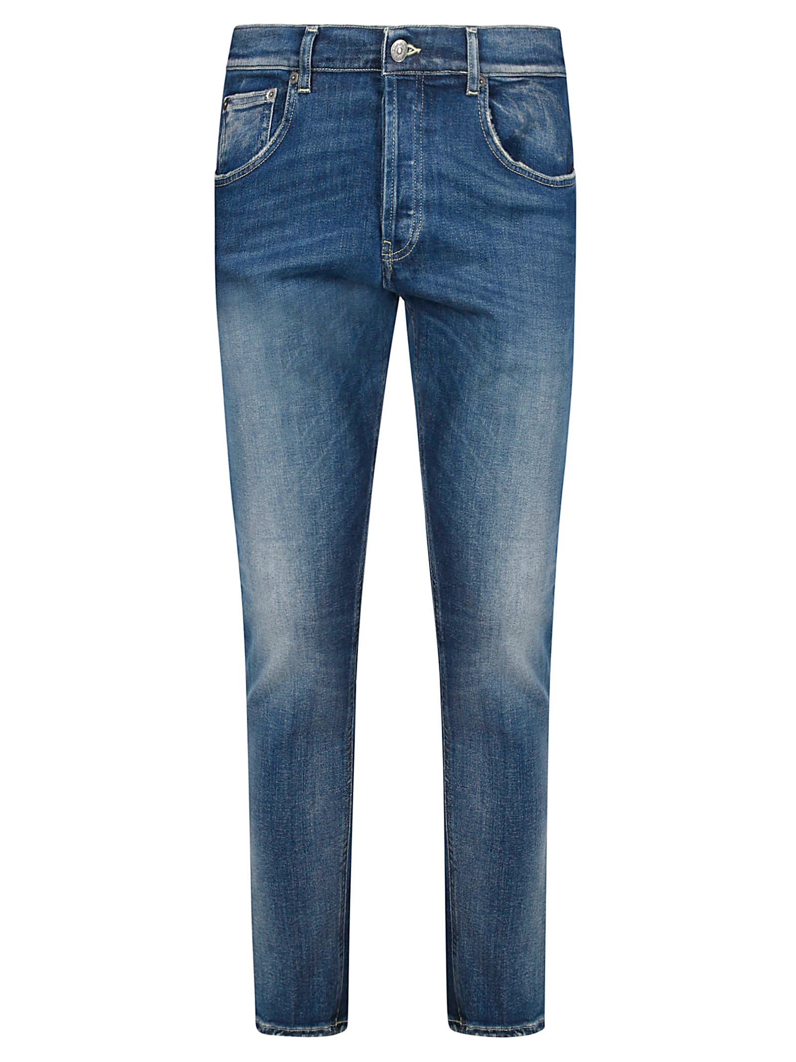 Dondup Five-pocket Carrot Slim Fit Jeans In Stretch Denim In Blu