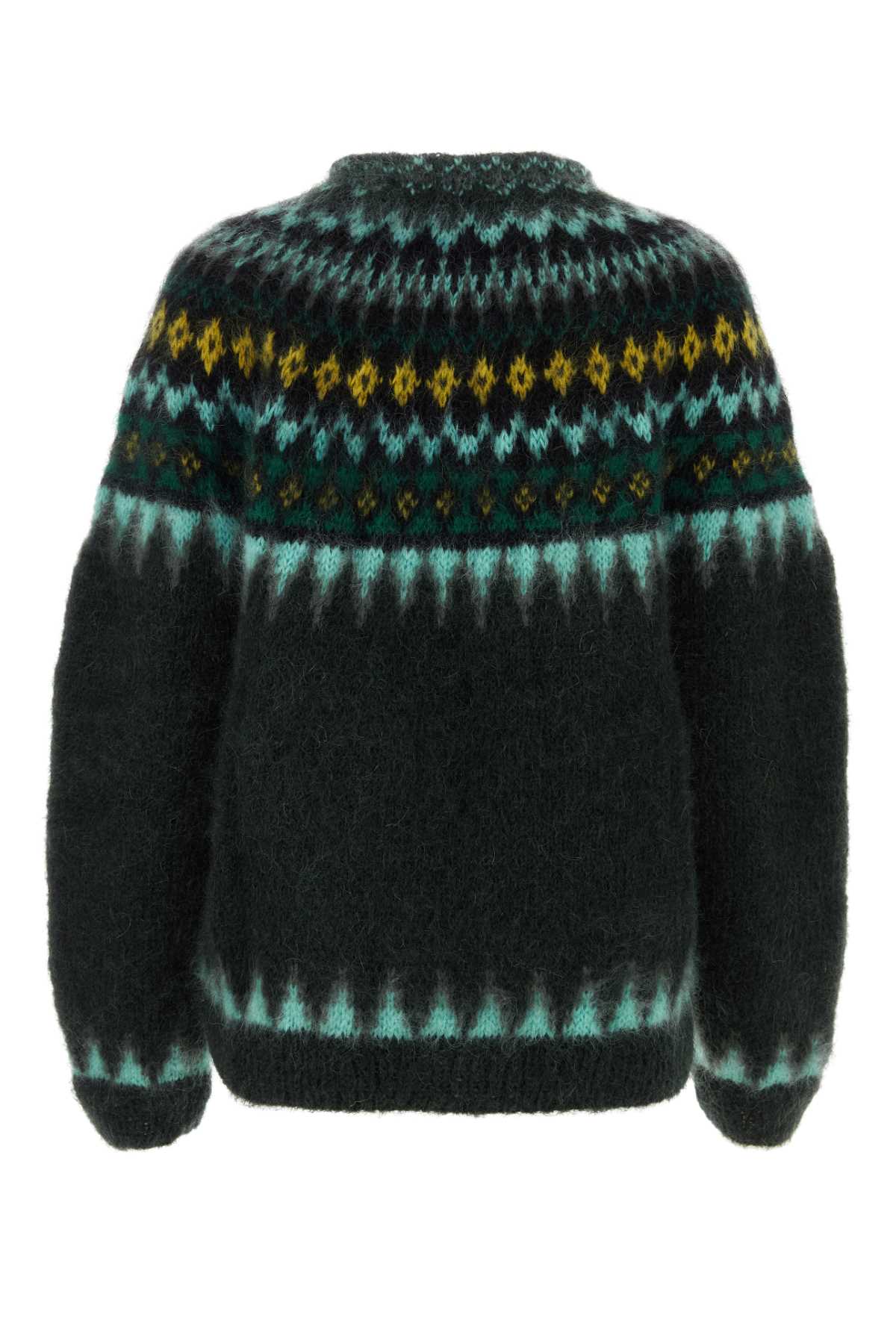 Loewe Embroidered Mohair Blend  X Suna Fujita Sweater In Darkgreen