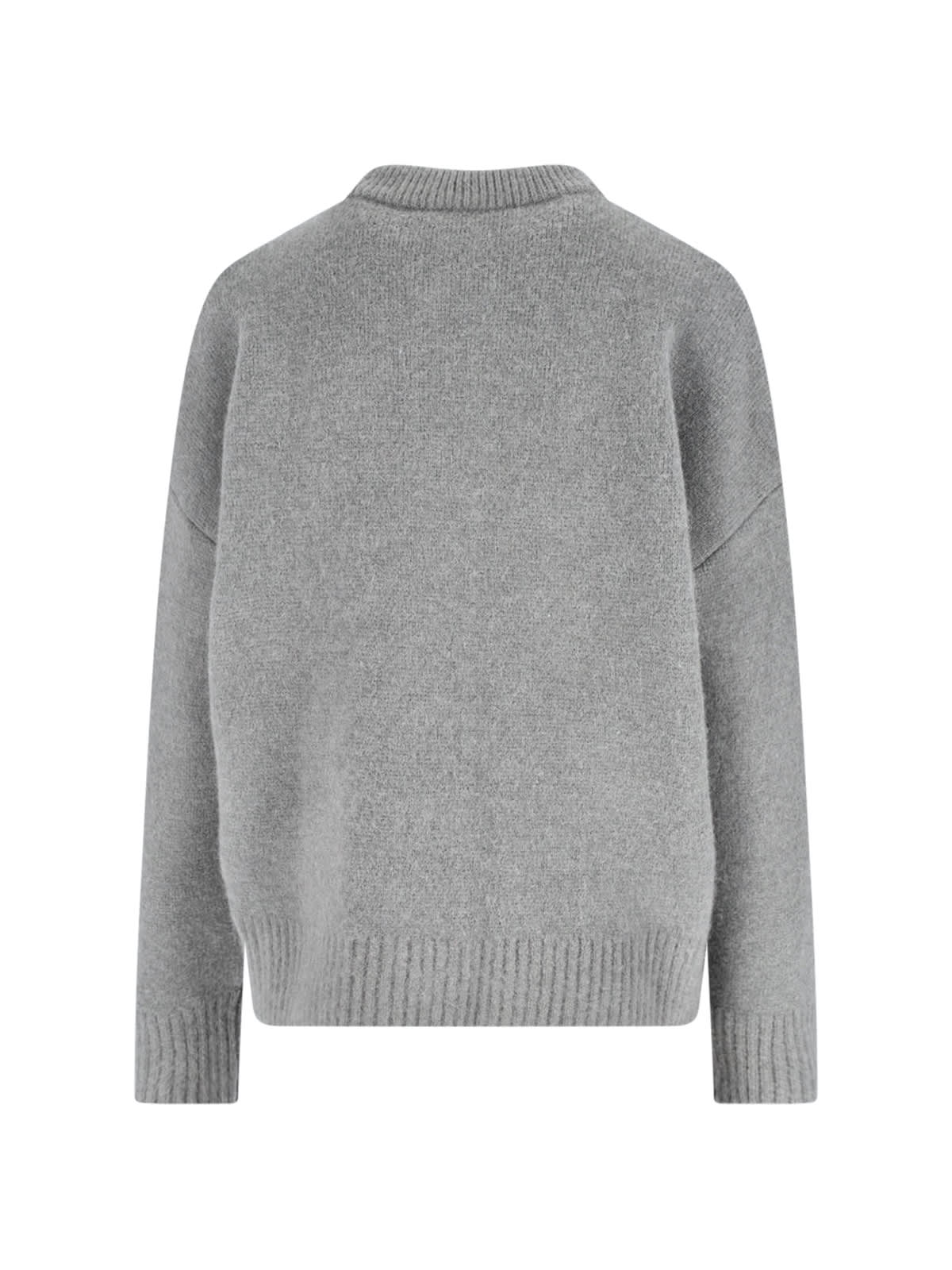 Ami Alexandre Mattiussi Ami Paris Alpaca Cardigan With Ami De C Ur Logo In Gray