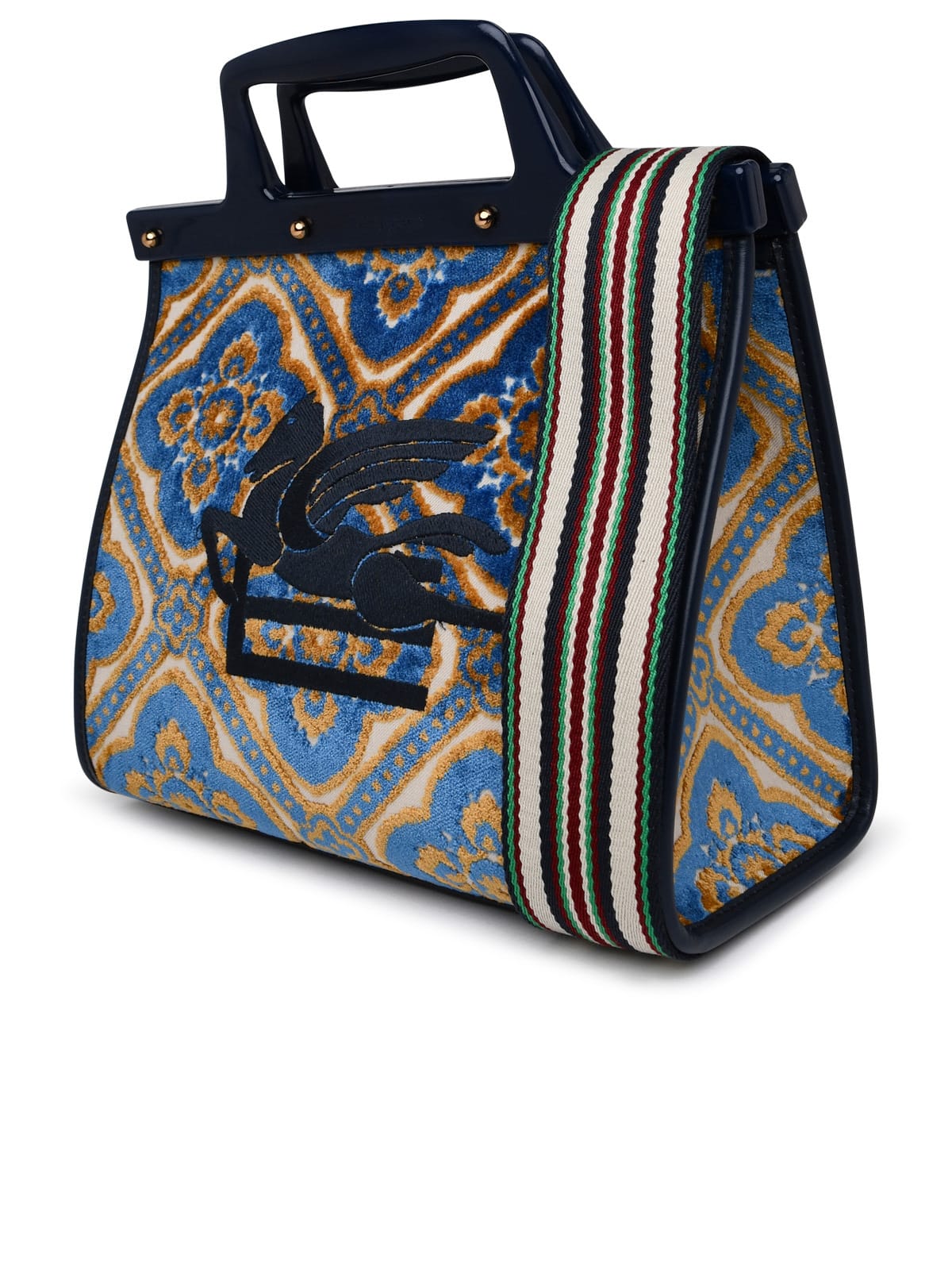Shop Etro Small Love Trotter Bag In Multicolor Jacquard Velvet