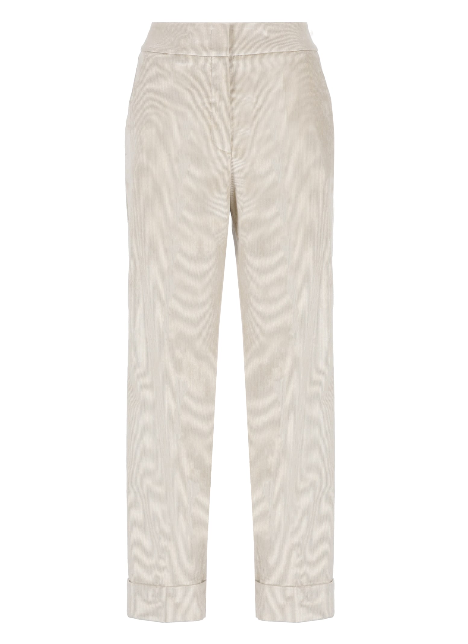 Shop Peserico Corduroy Pants In Beige