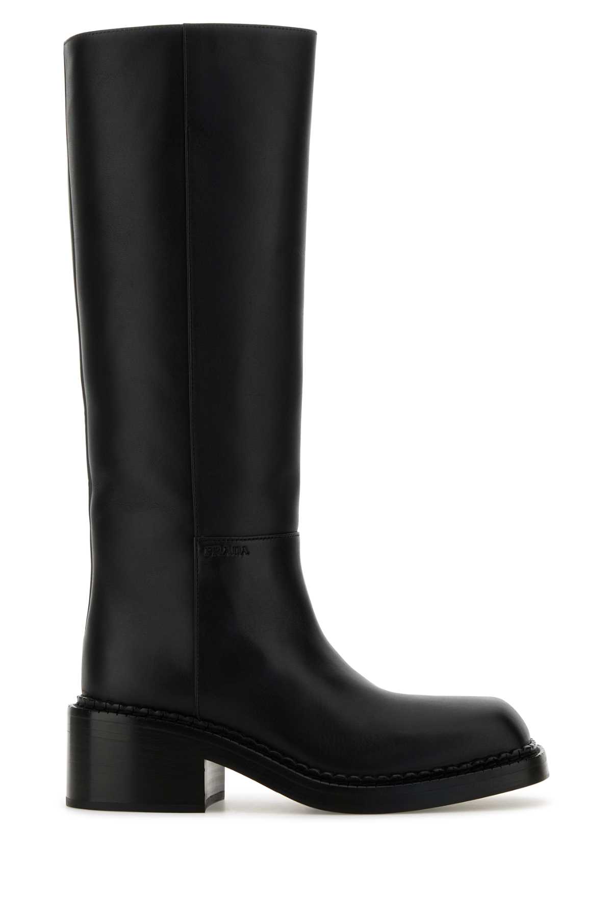 Shop Prada Black Leather Boots