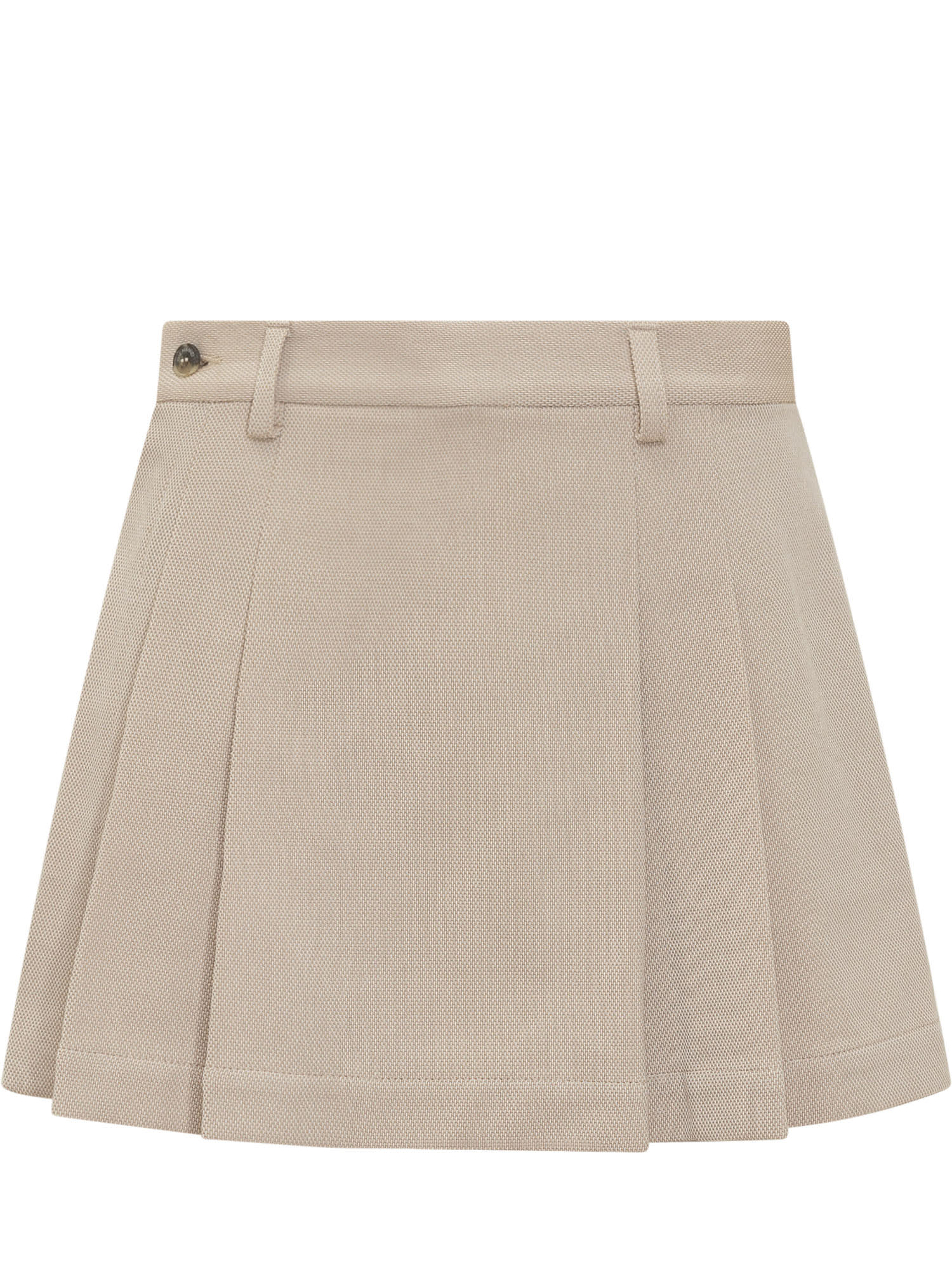 The Mannei Wjosa Wool, Silk, And Linen Miniskirt In Beige