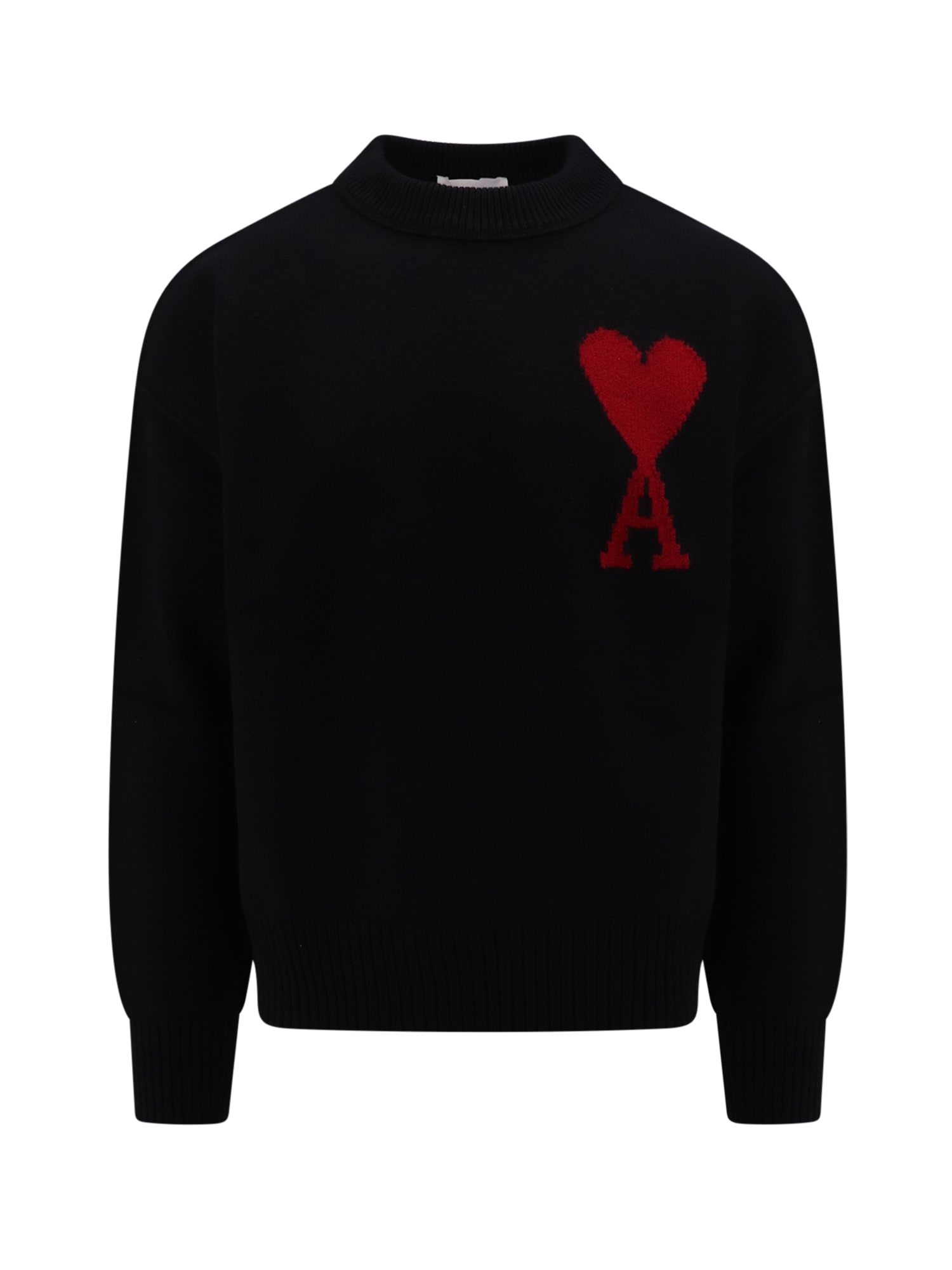 Shop Ami Alexandre Mattiussi Sweater In Black/red