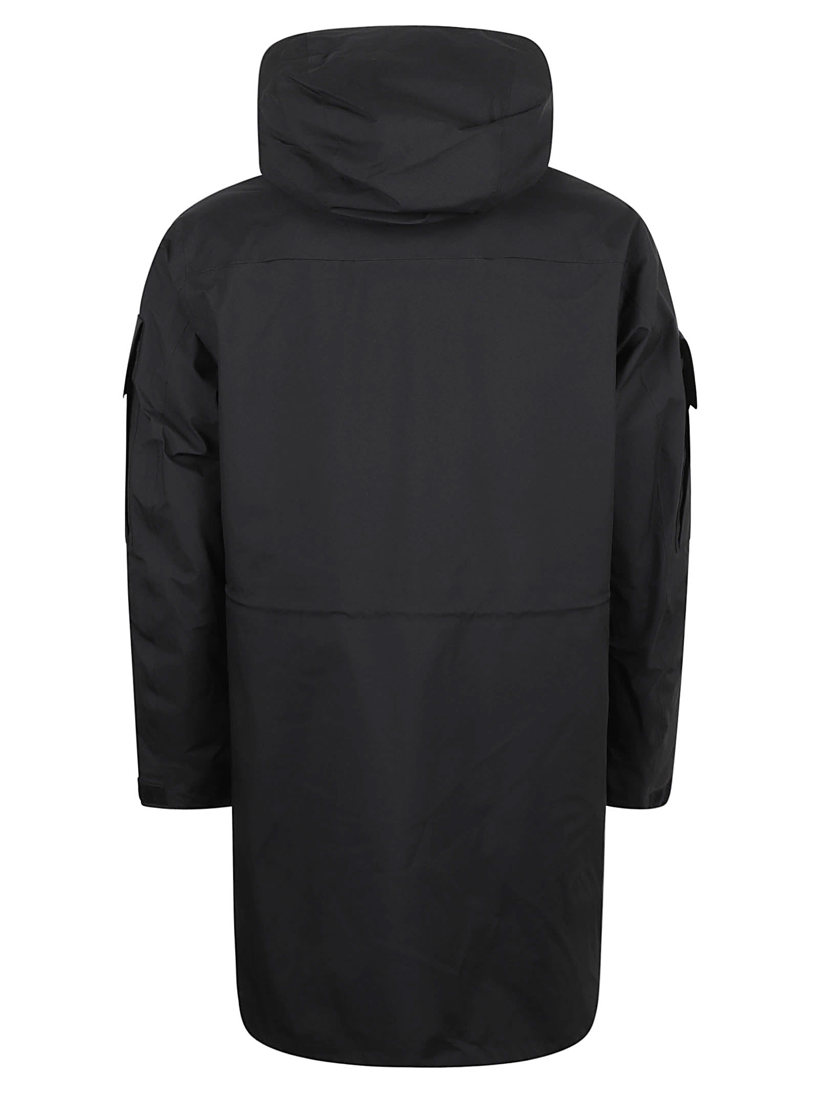 Shop C.p. Company Pocket Sleeve Hooded Parka In Black