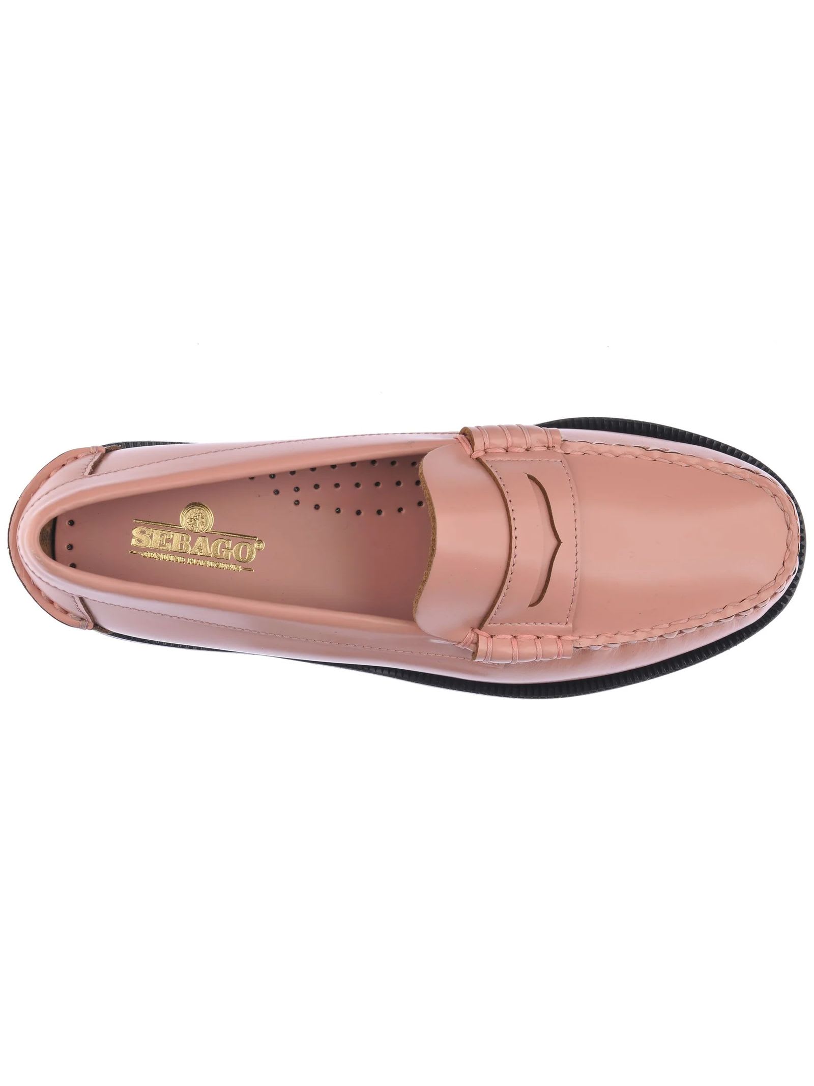 Shop Sebago Pink Smooth Grain Leather Loafer
