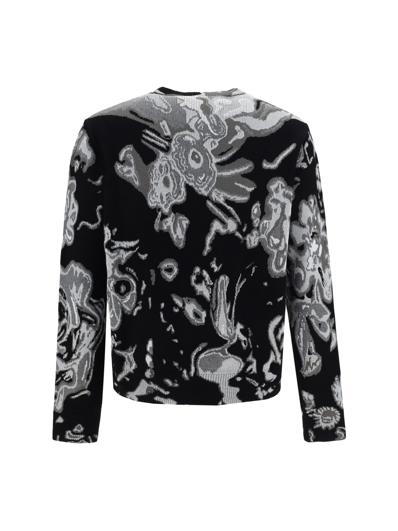 Shop Alexander Mcqueen Sweater In Black/silver