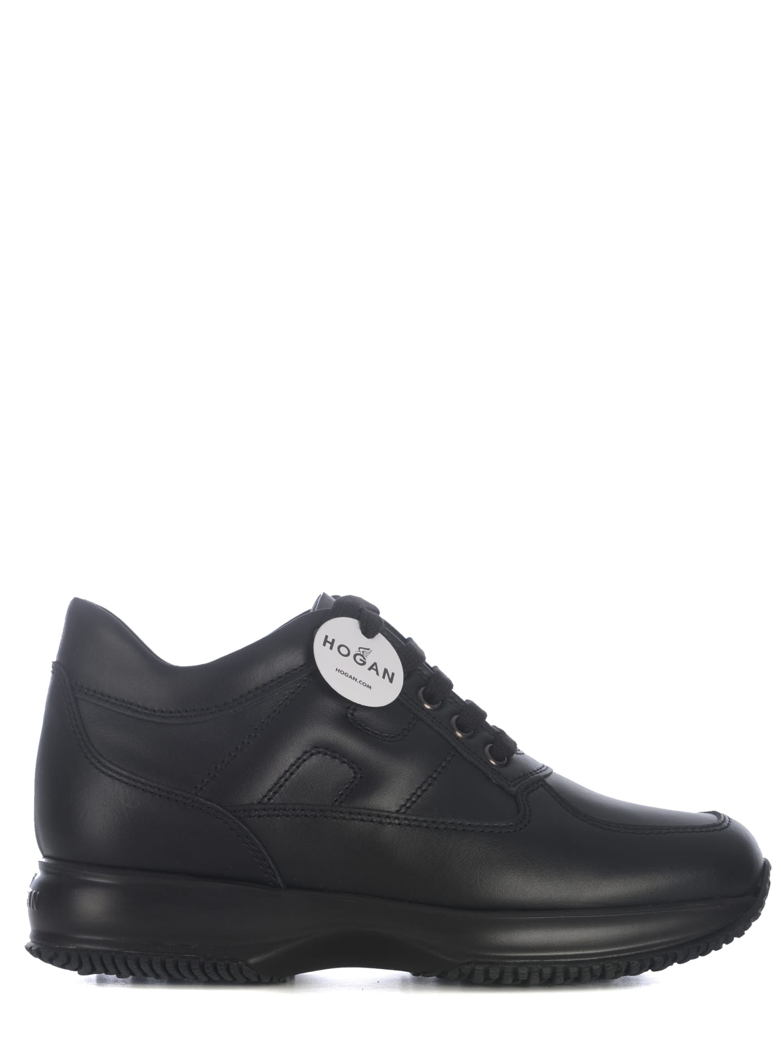 Shop Hogan Sneakers  Interactive In Leather In Black