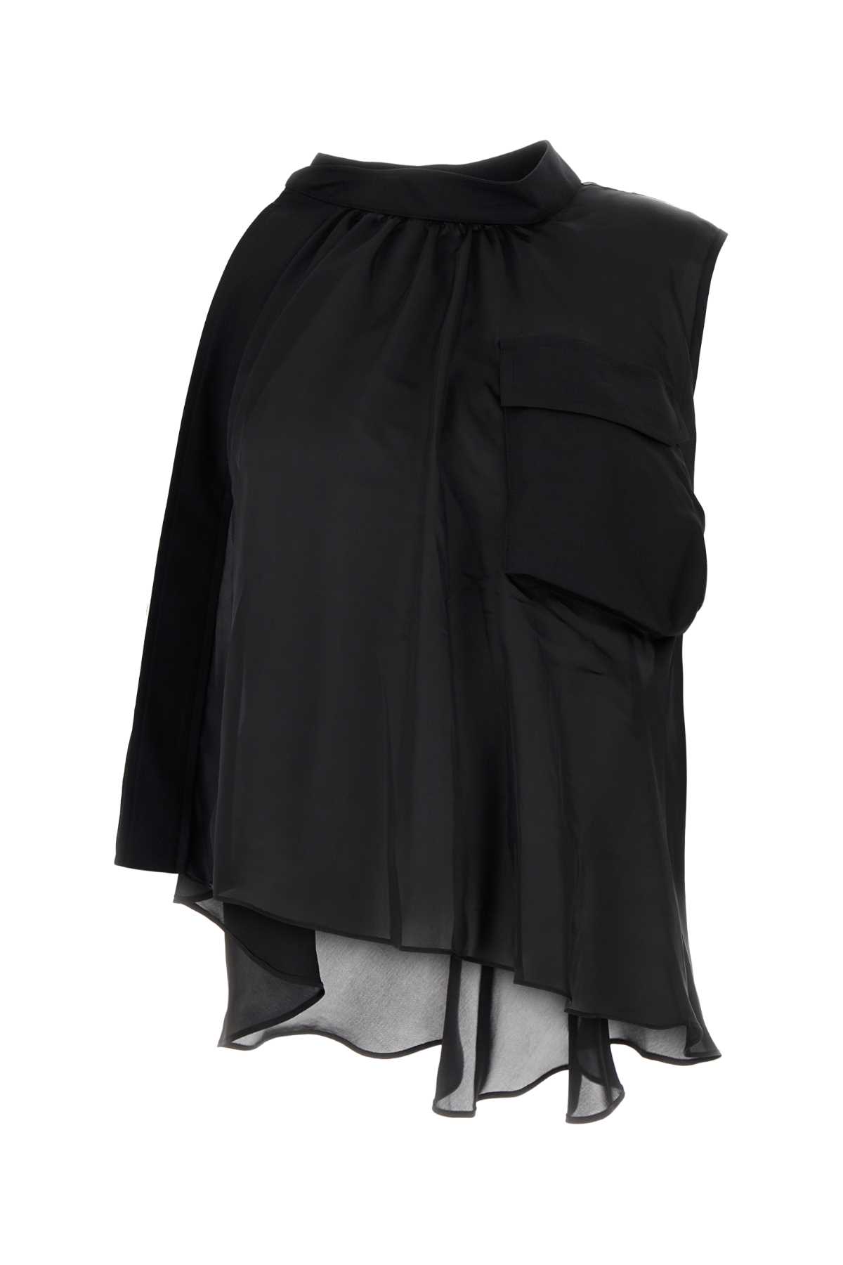Sacai Asymmetric Blouse In Black