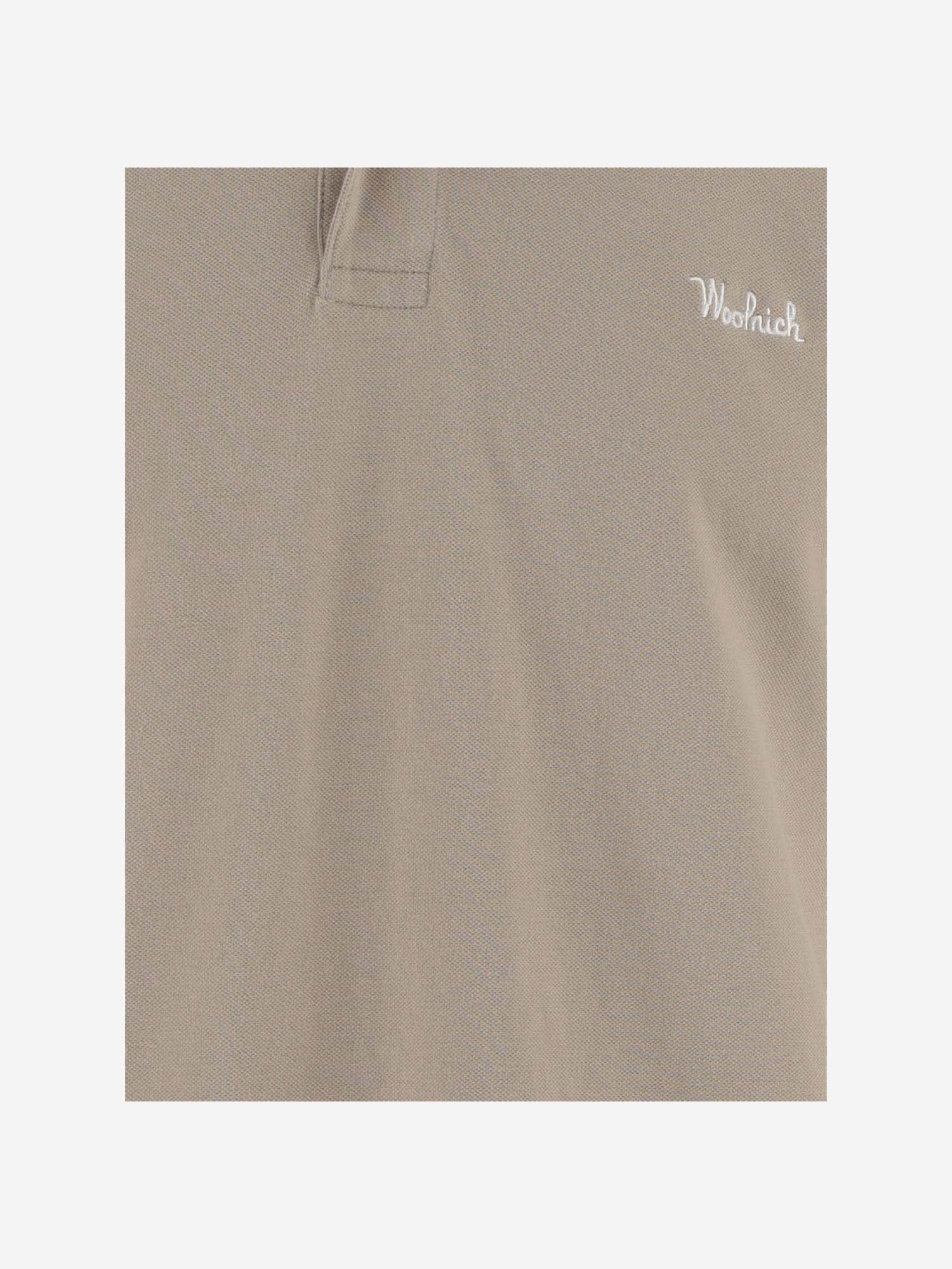 Shop Woolrich Stretch Cotton Polo Shirt In Beigie