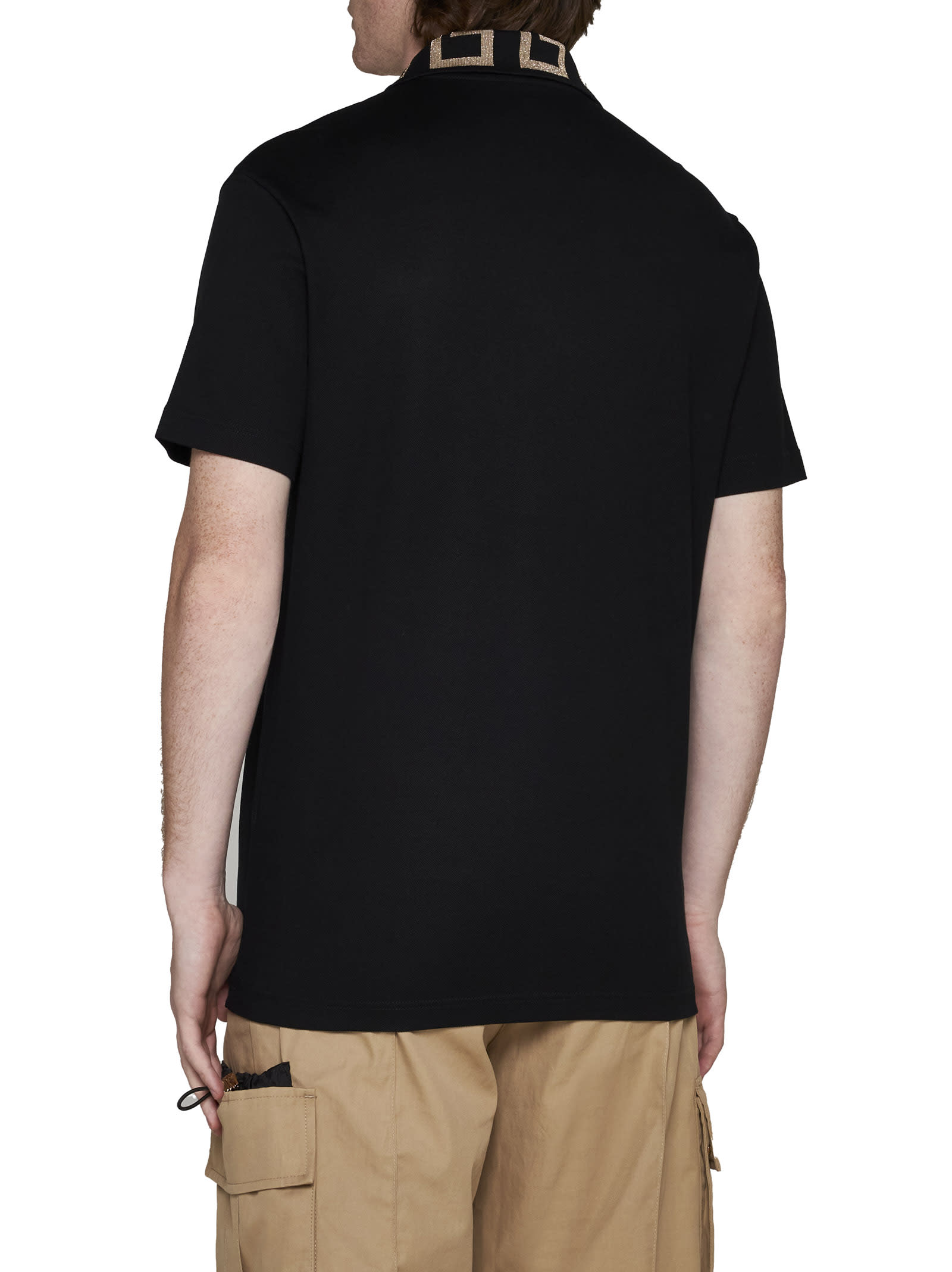 Shop Versace Polo Shirt In Black