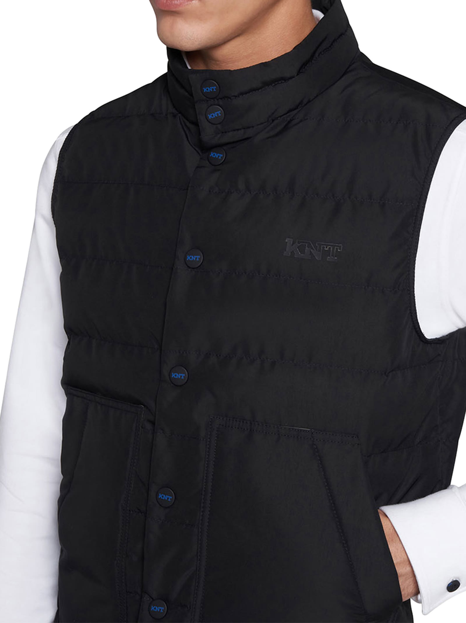 Shop Kiton Sleveless Blouson Polyester In Black