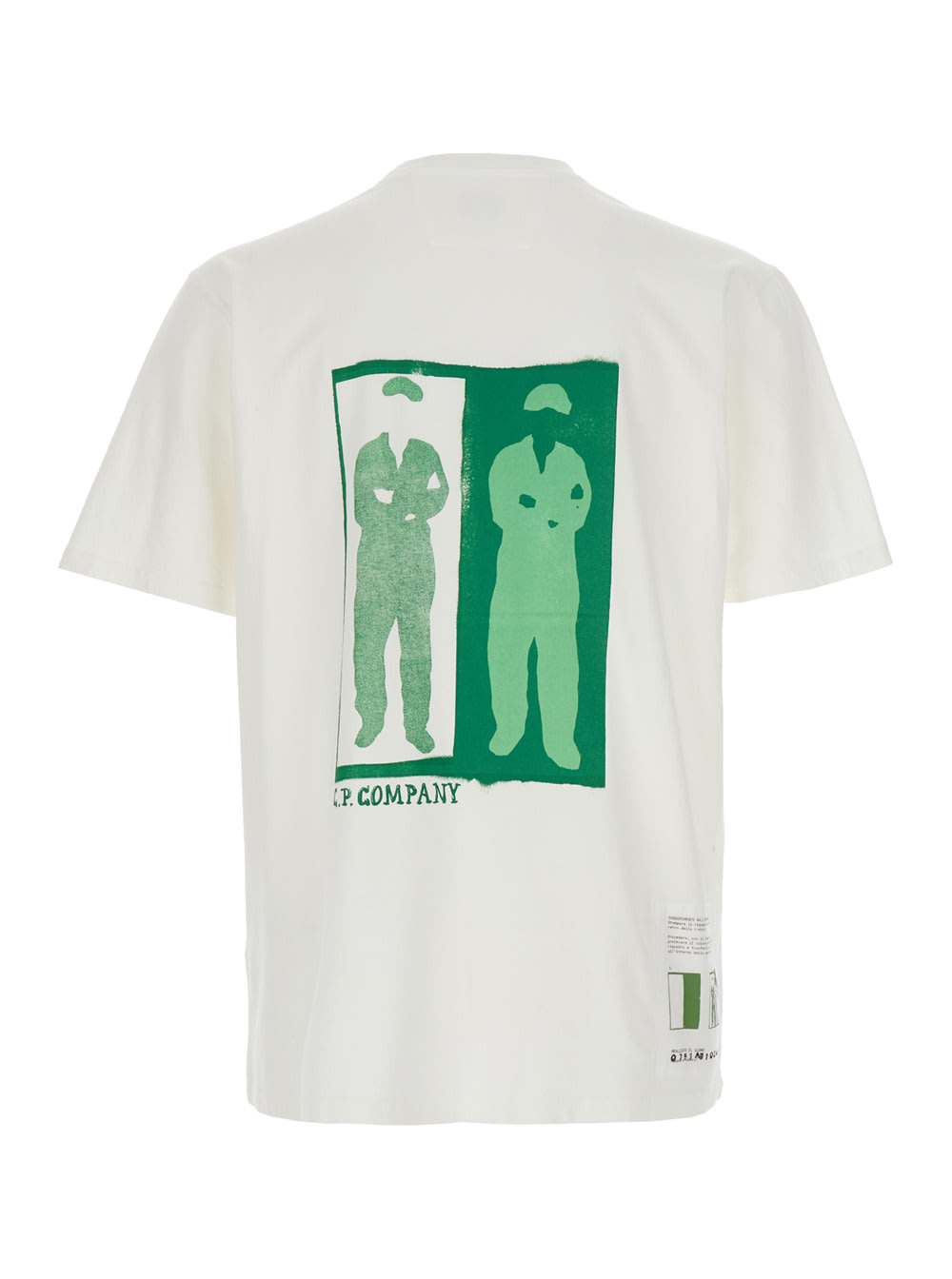 C.p. Company White T-shirt With Logo Printed On The Front And Back In Cotton Man In White