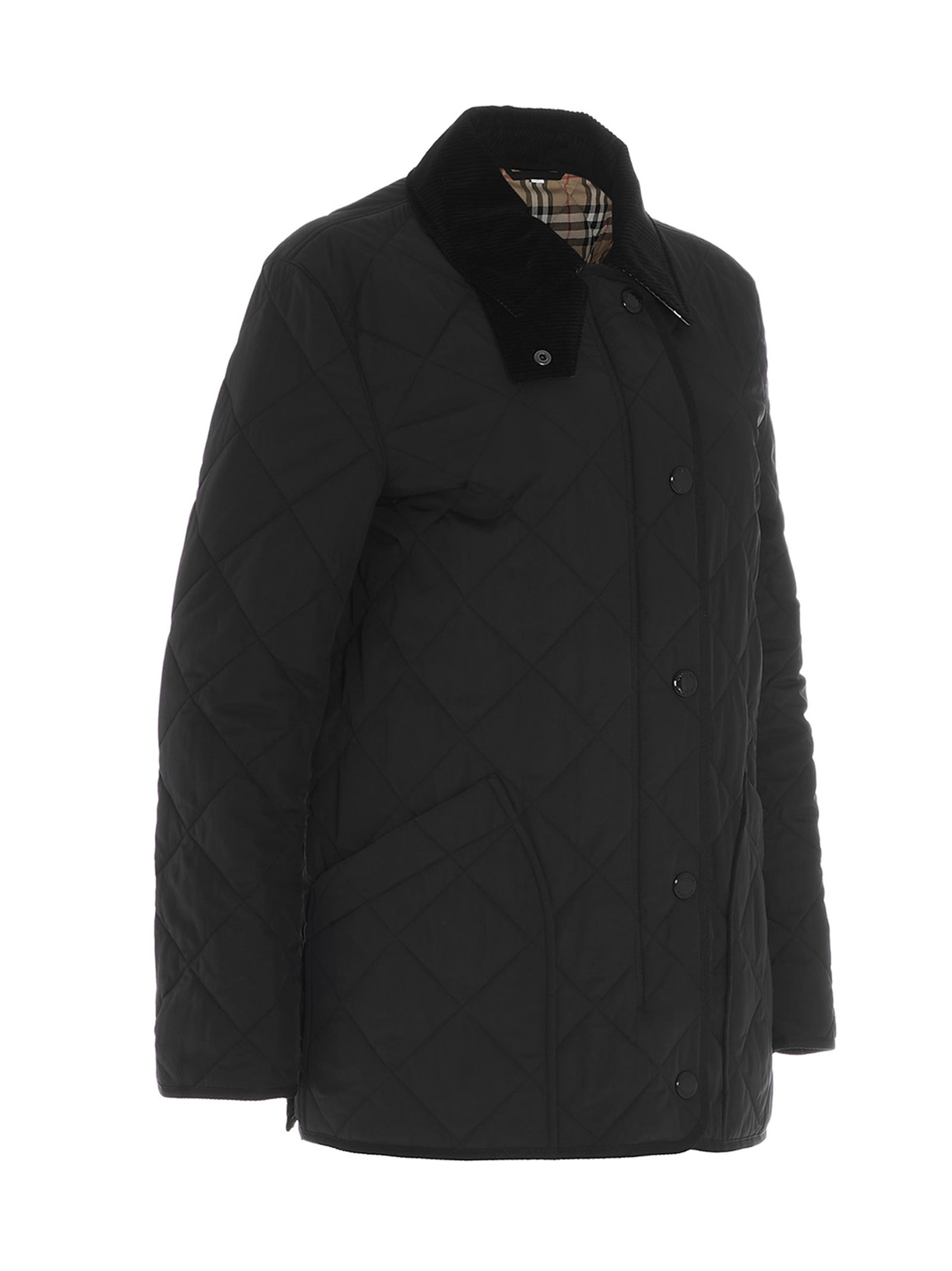Shop Burberry Quilted Jacket Cotswold In Black
