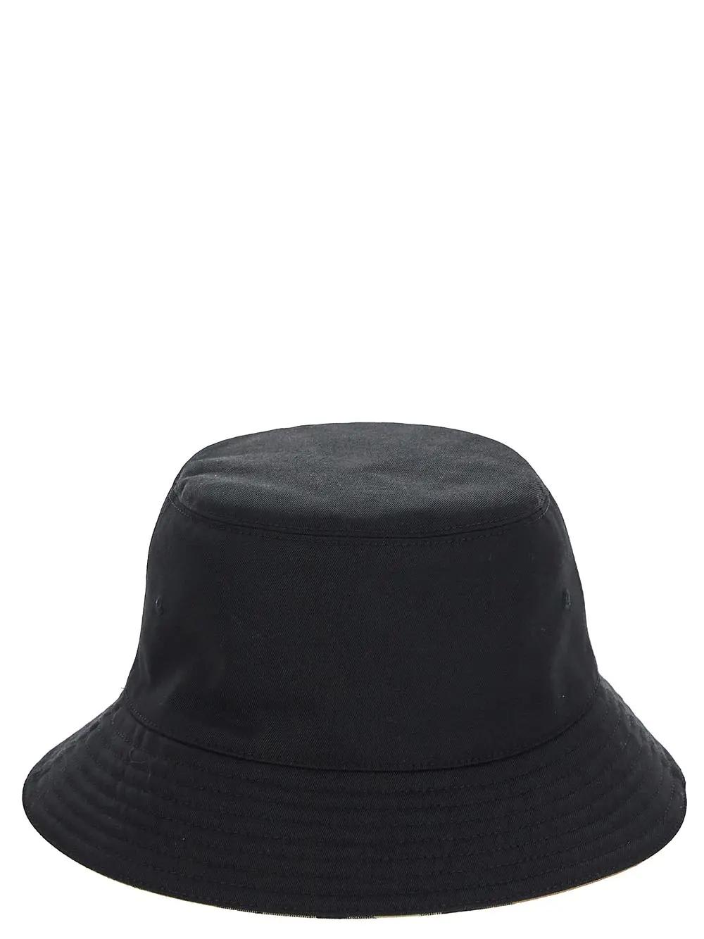 Shop Burberry Bucket Hat In Black/neutrals