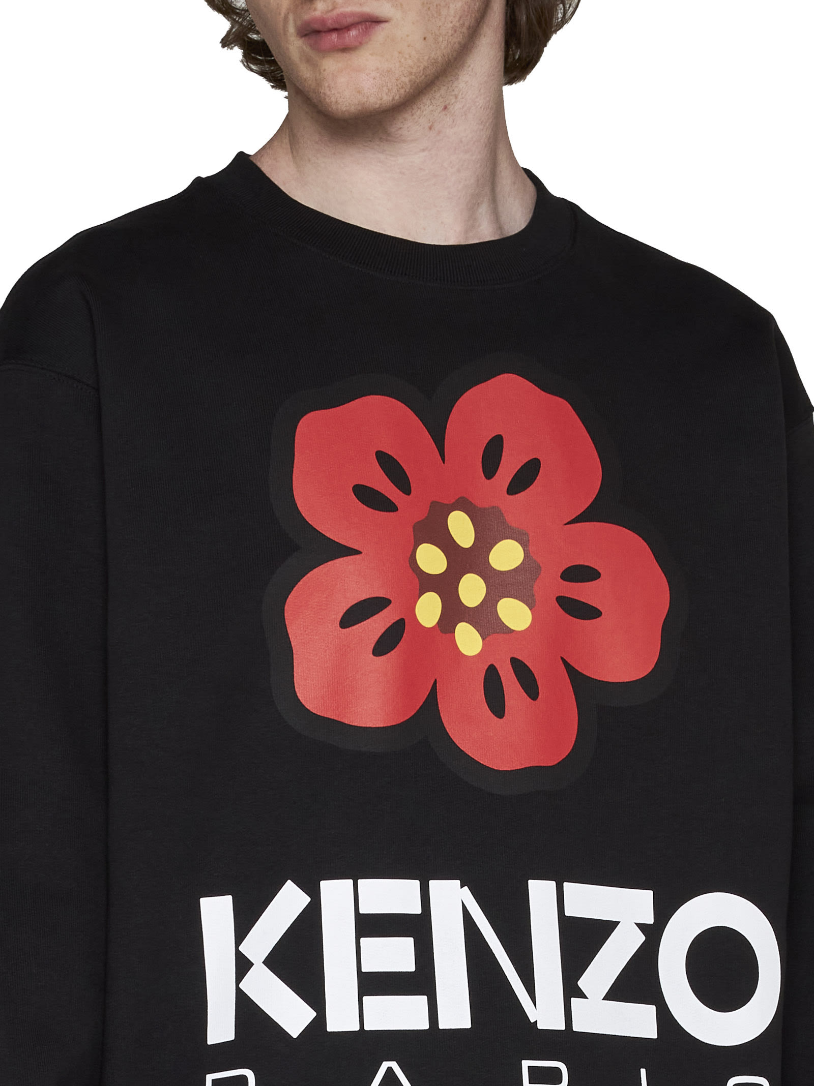 Kenzo Boke Flower Wool Sweater In Black