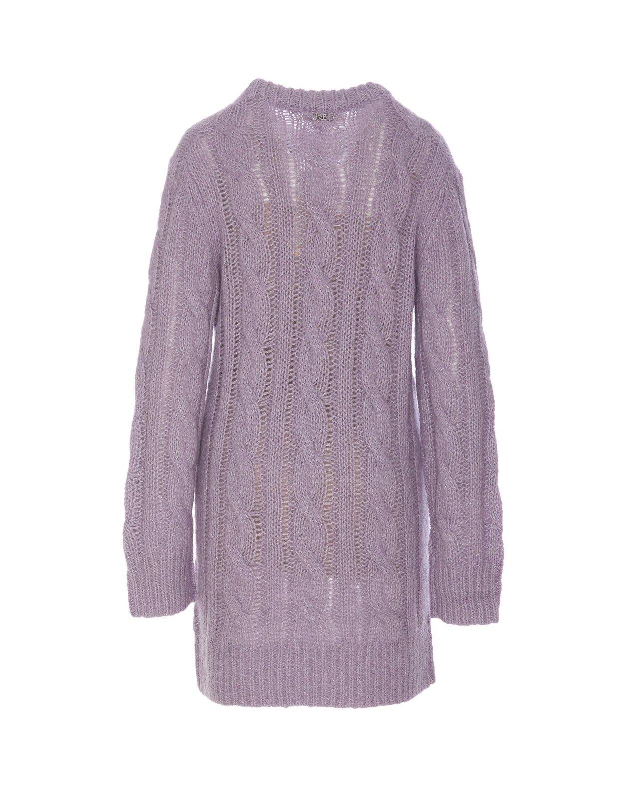 Shop Michael Kors Cable Knit Dress In Purple