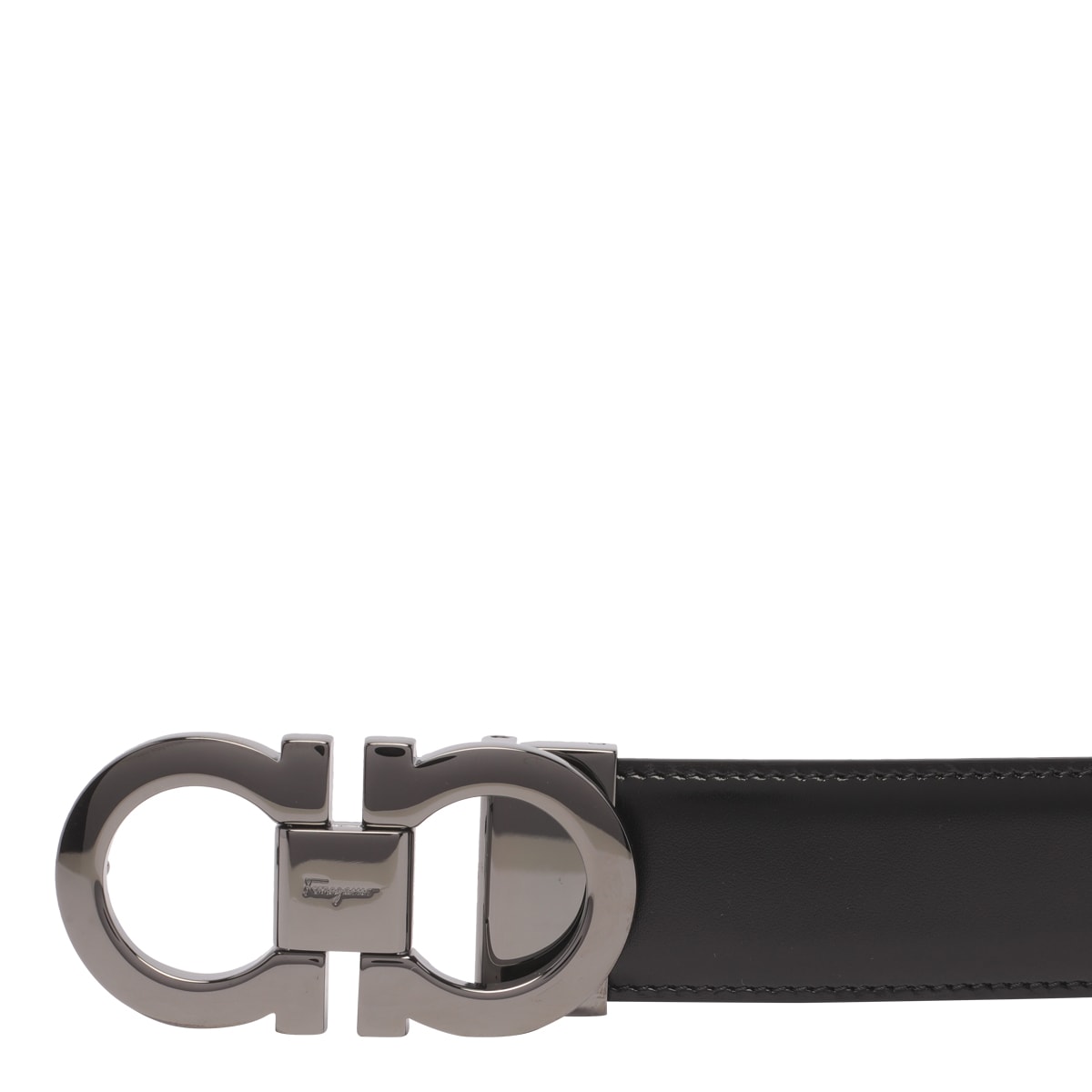 Shop Ferragamo Gancini Reversible And Adjustable Belt In Black