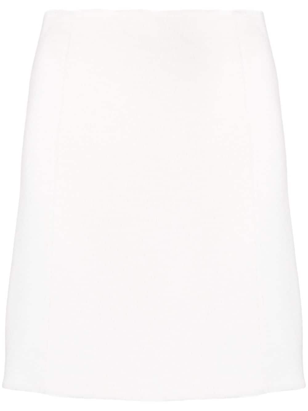 Shop P.a.r.o.s.h Double Short Skirt With Slit In Cream