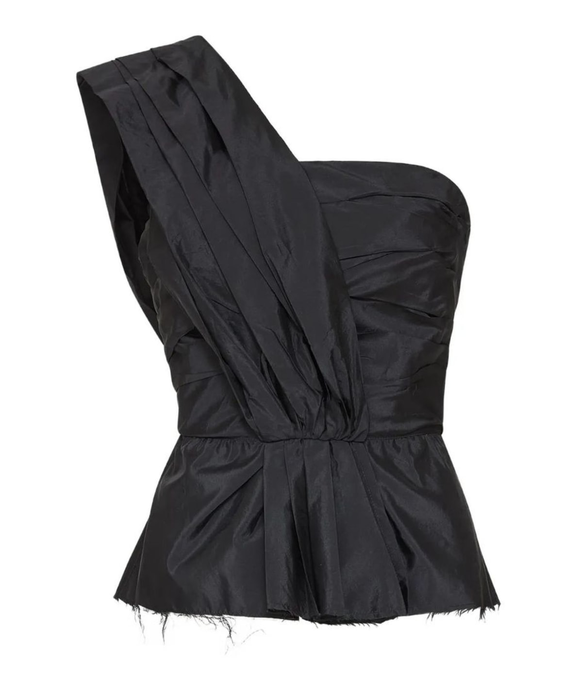 Maison Margiela Asymmetric Draped Top Woman Black In Black