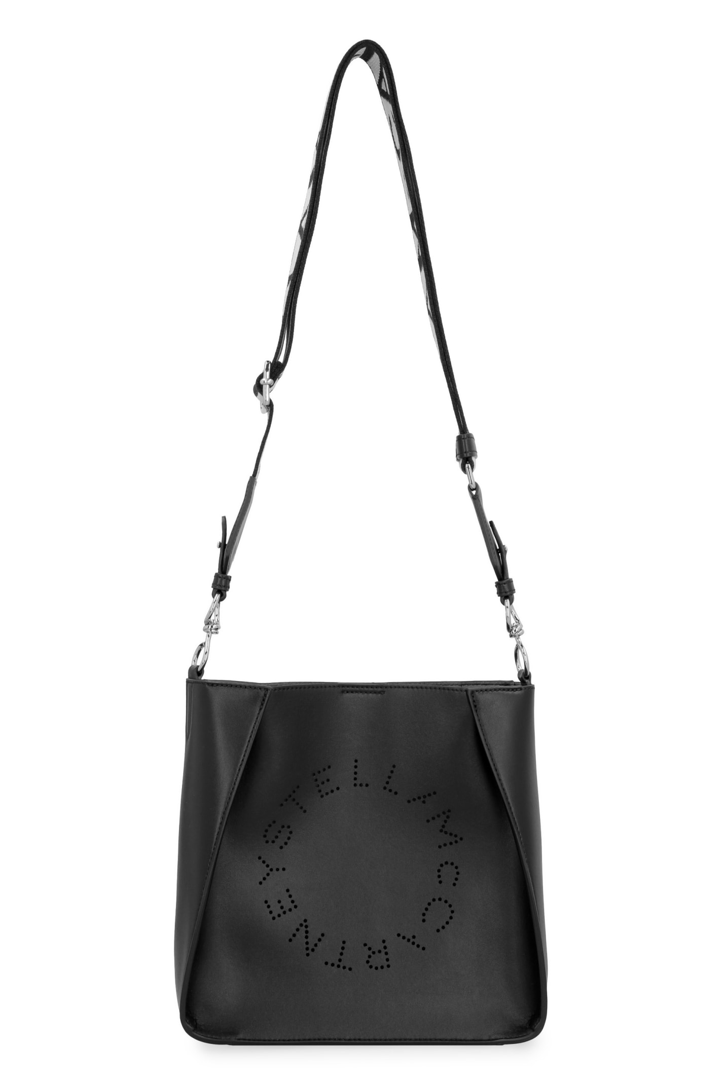 Shop Stella Mccartney Stella Logo Shoulder Bag In Black