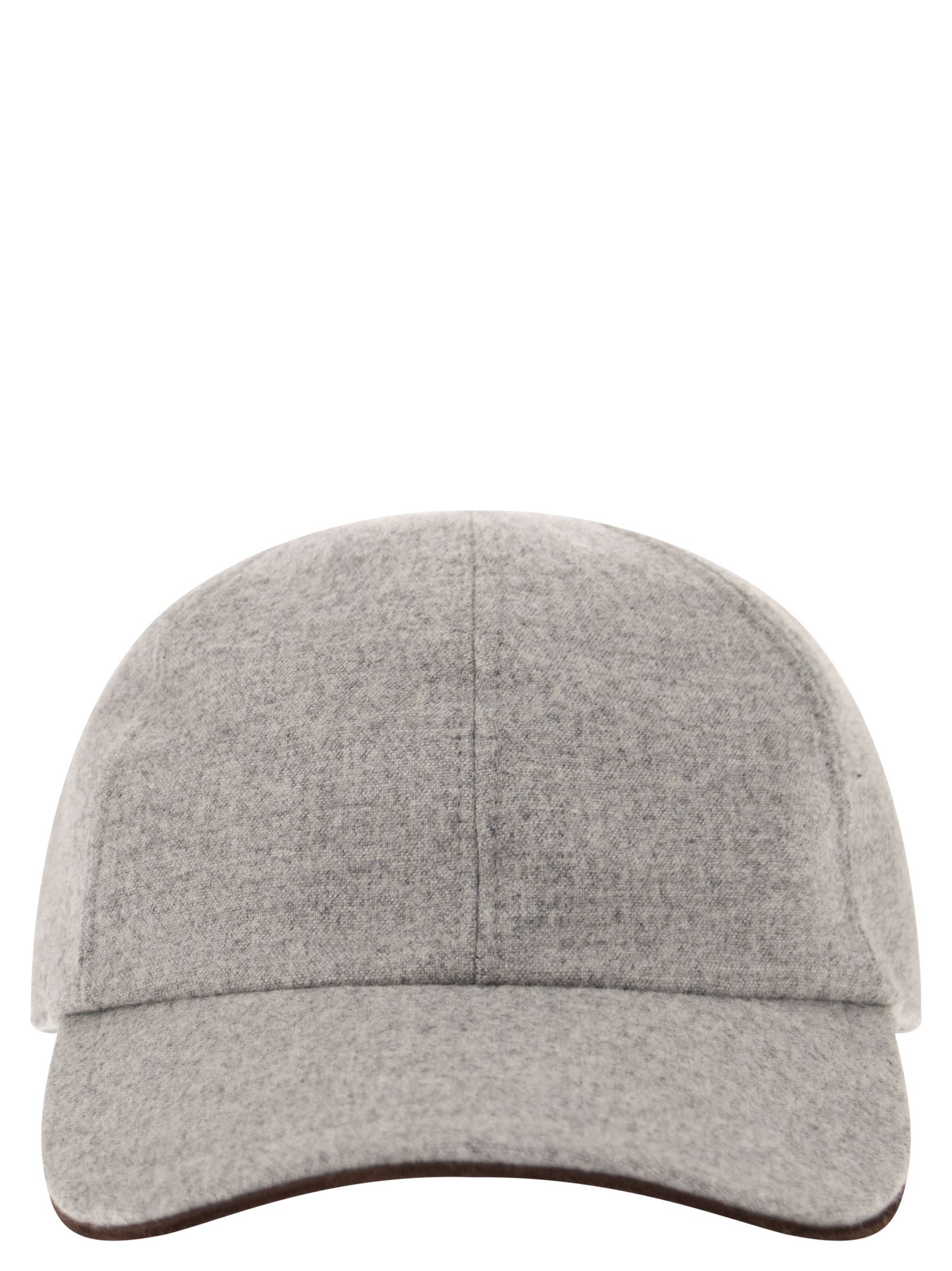 Shop Peserico Wool Blend Baseball Cap In Grey