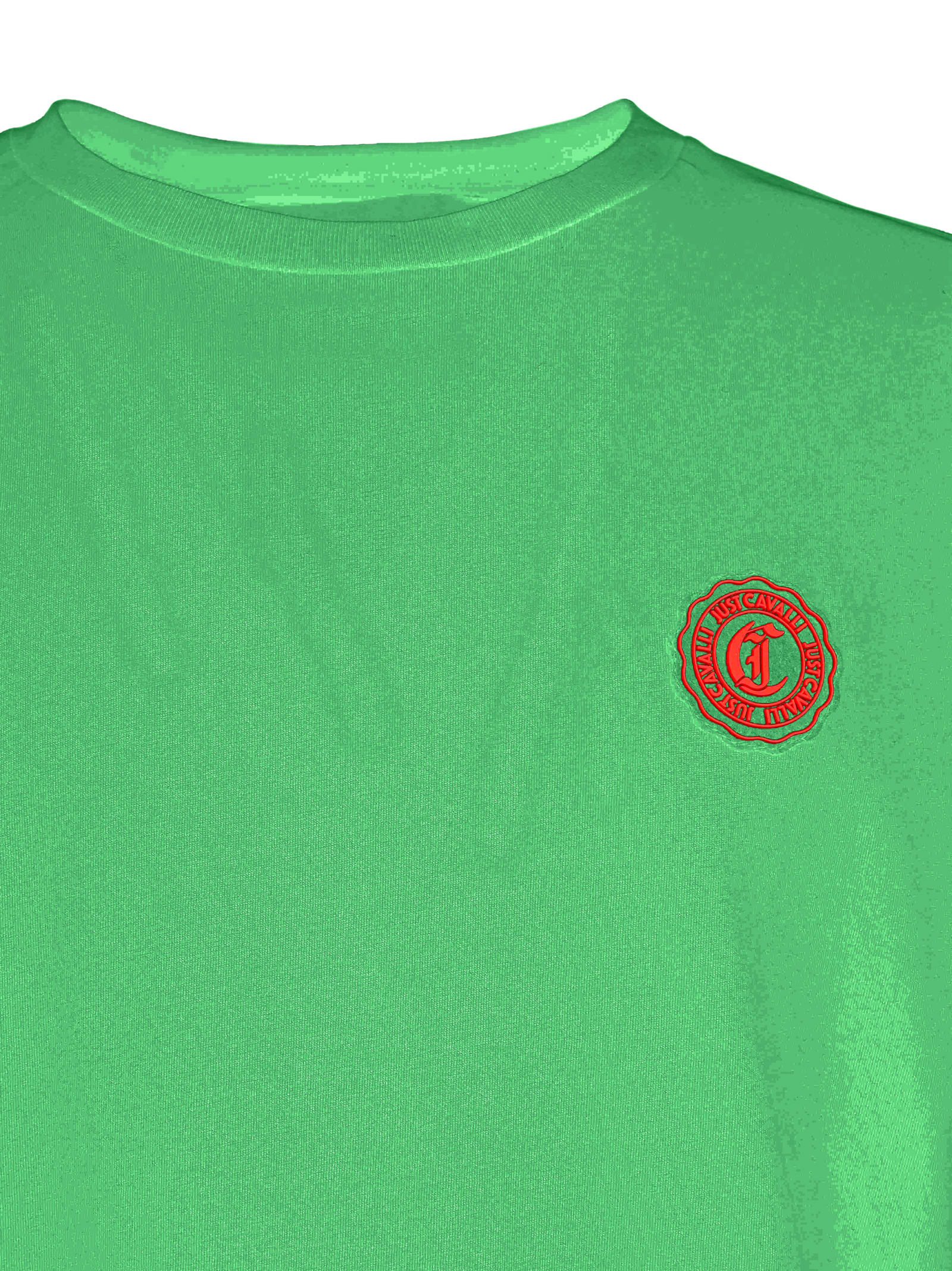 Just Cavalli Green Short Sleeves T-shirt In Green