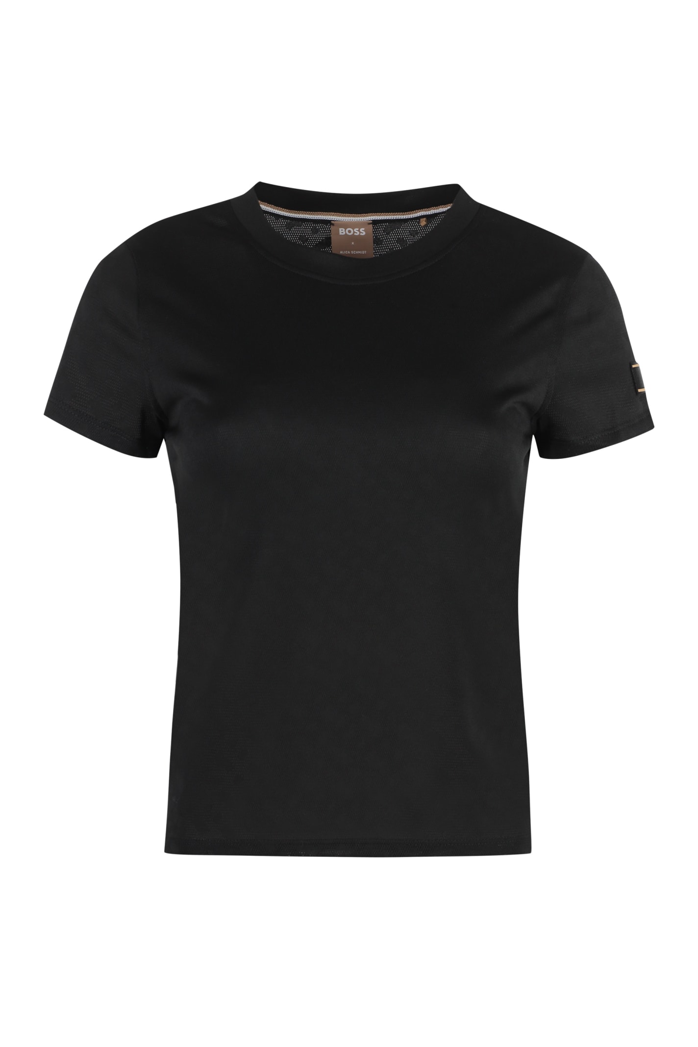 Shop Hugo Boss Boss X Alica Schmidt - Techno Fabric T-shirt In Black