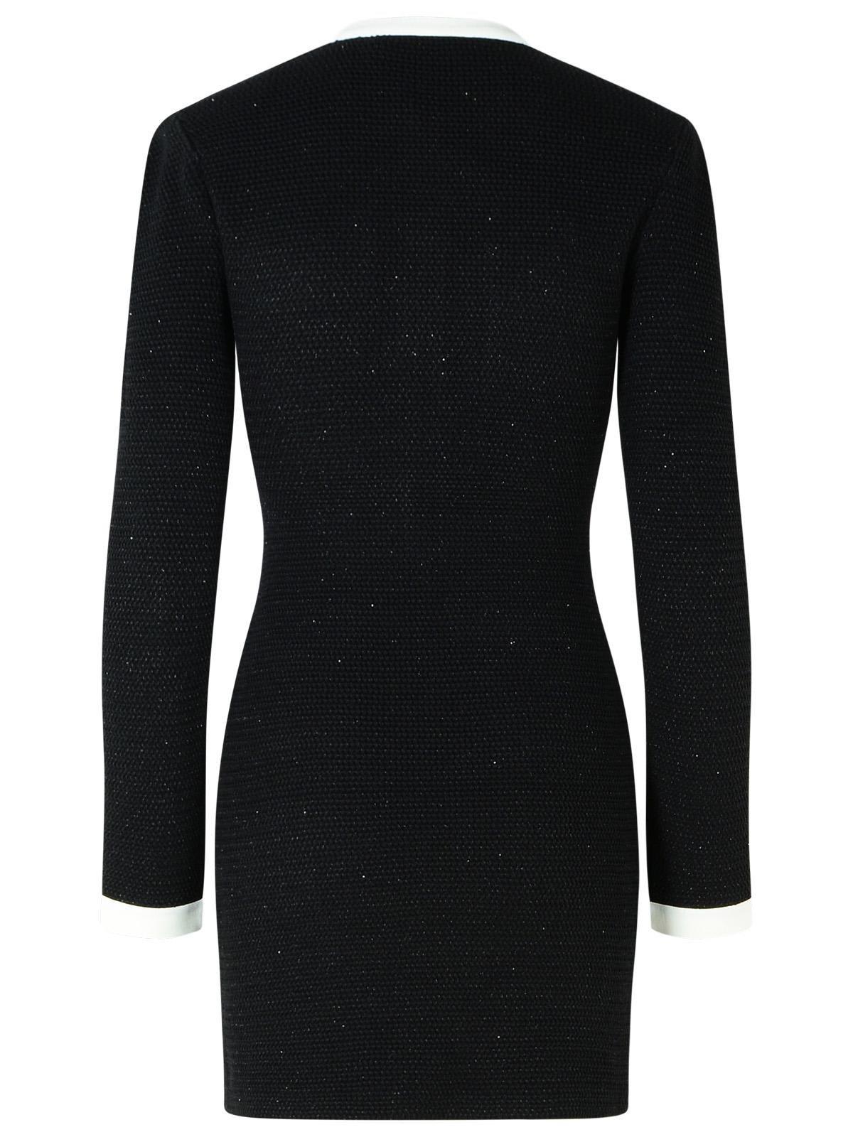 SELF-PORTRAIT KNITTED CONTRAST COLLAR MINI DRESS